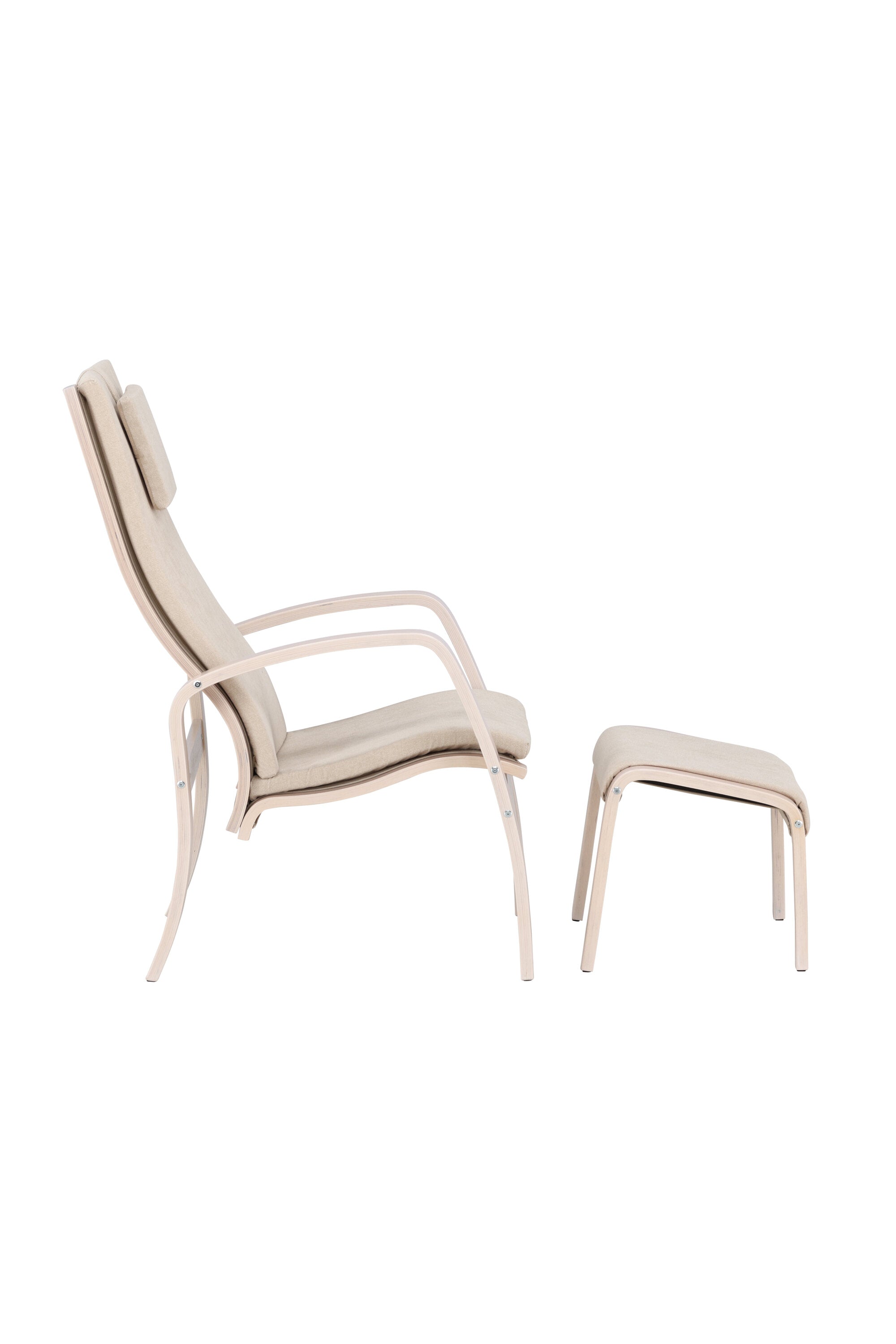 Grötö Lounge Stuhl in Hellgrau/ Weisswäsche präsentiert im Onlineshop von KAQTU Design AG. Sessel ist von Venture Home