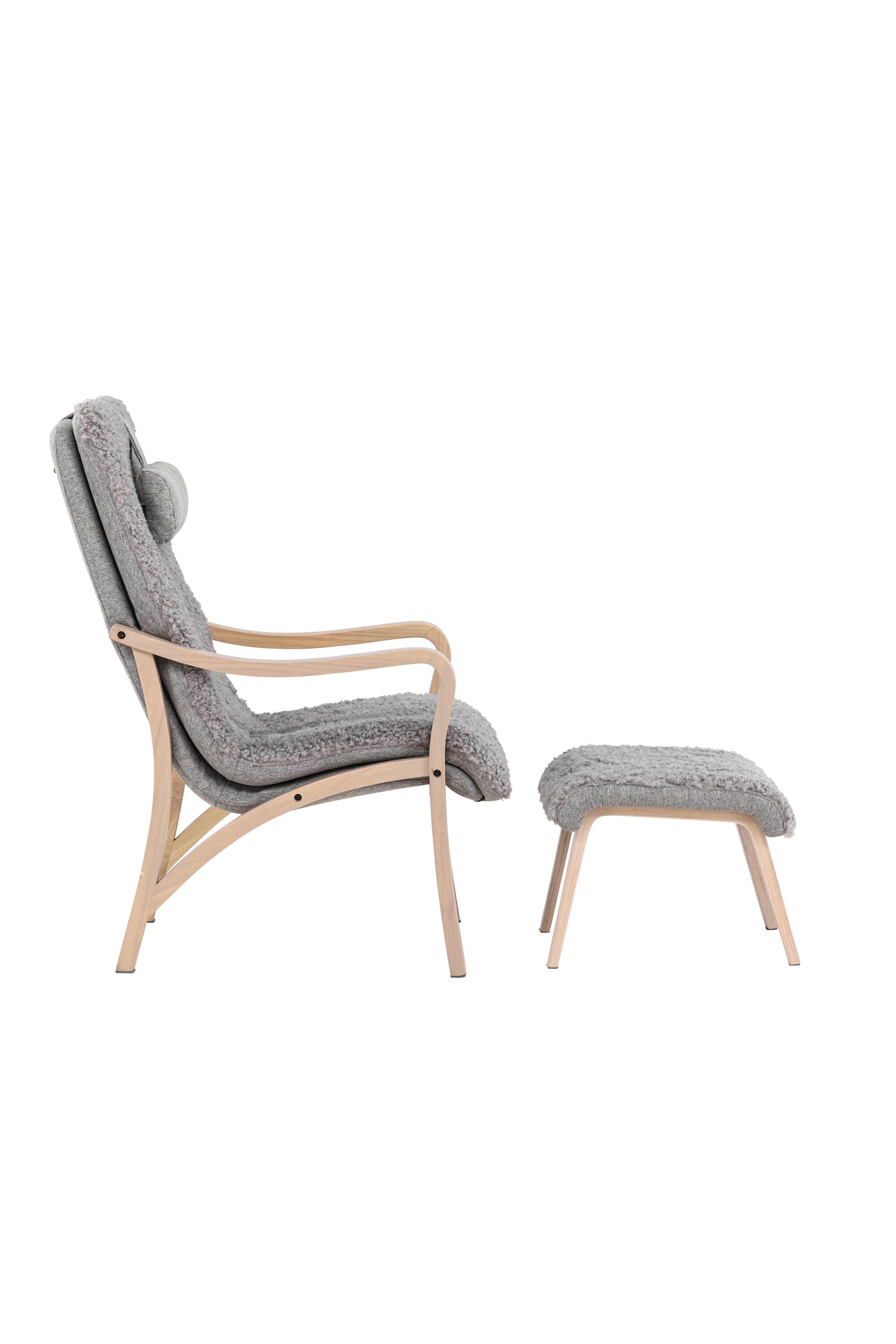 Fårö Lounge Stuhl in Hellgrau/ Weisswäsche präsentiert im Onlineshop von KAQTU Design AG. Sessel ist von Venture Home