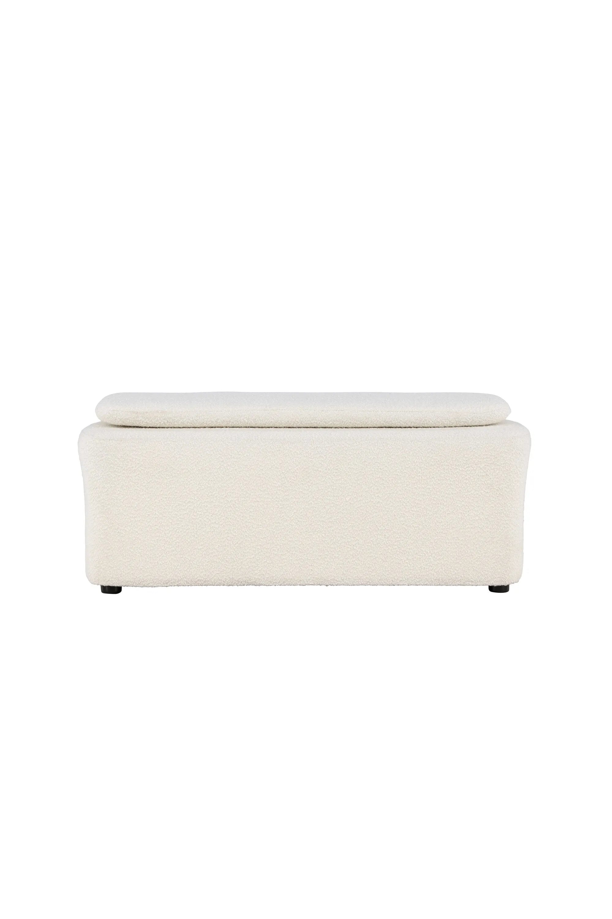 Laurel Ottoman: Eleganter Bouclé-Hocker für modernes Wohndesign.