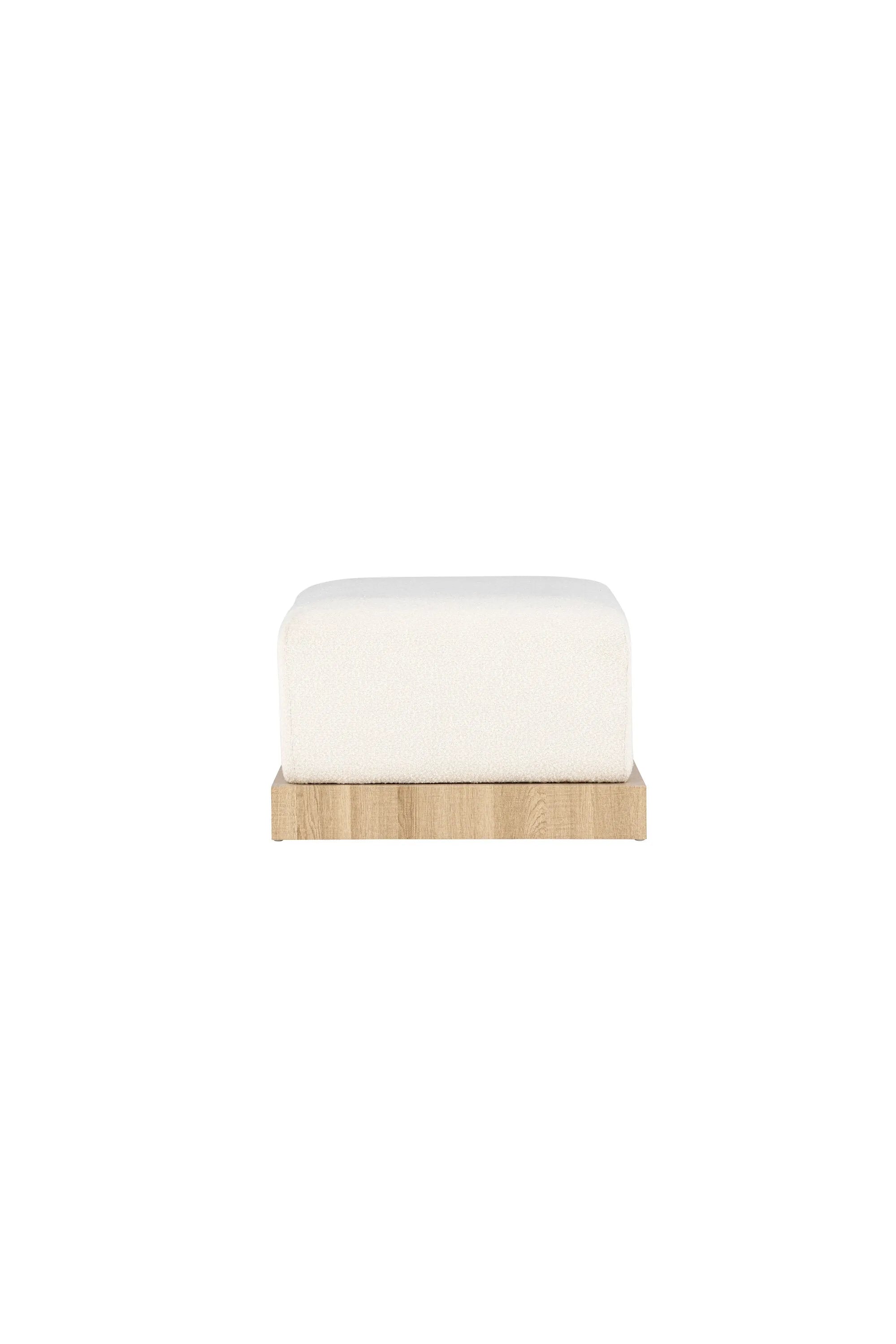 Eleganter Ivy Ottoman: Bouclé-Textur trifft auf modernes Design.