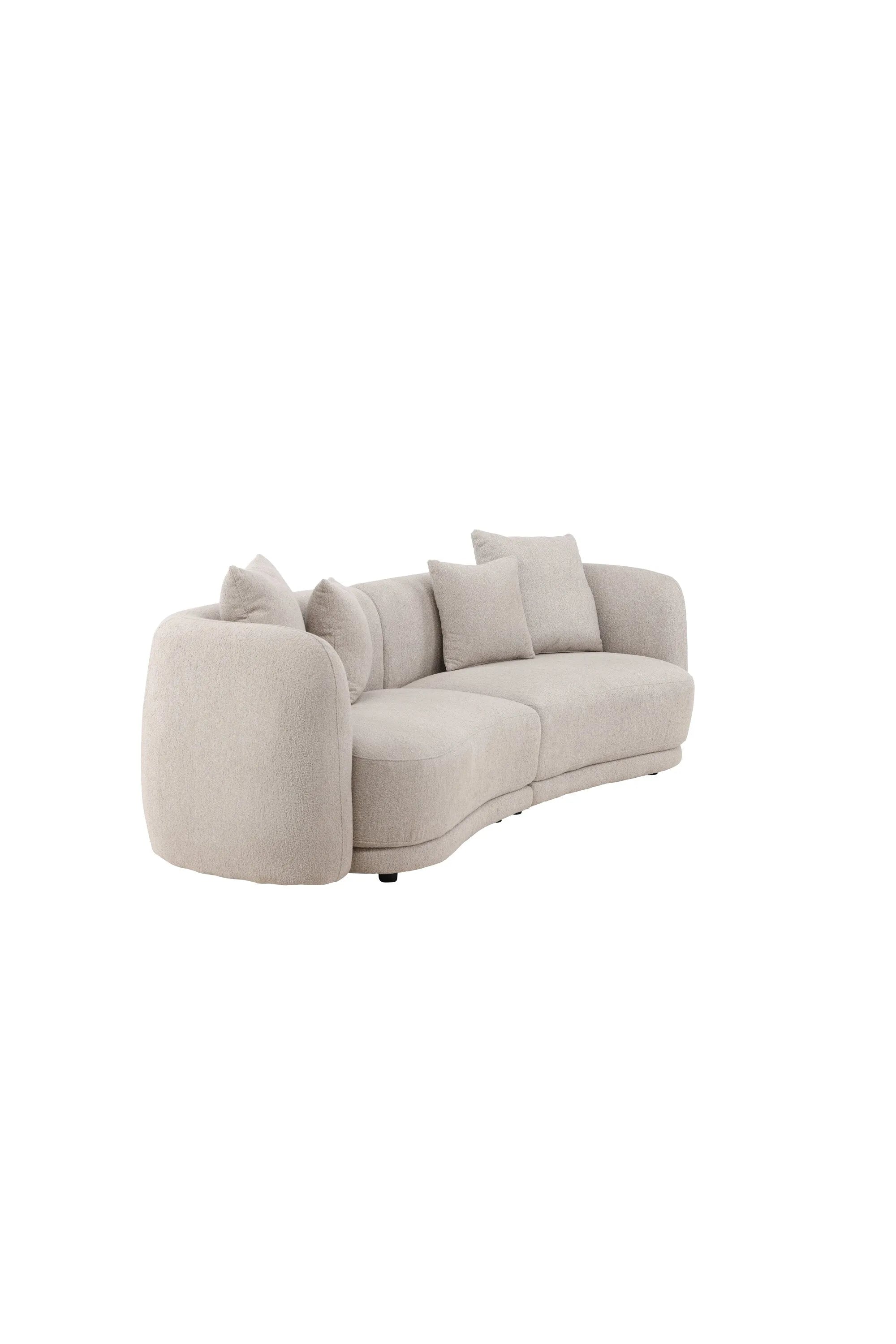 Das Cielo 3-Sitzer-Sofa vereint luxuriöses Bouclé-Material mit zeitloser Eleganz und bietet stilvollen Komfort für Ihr Zuhause.