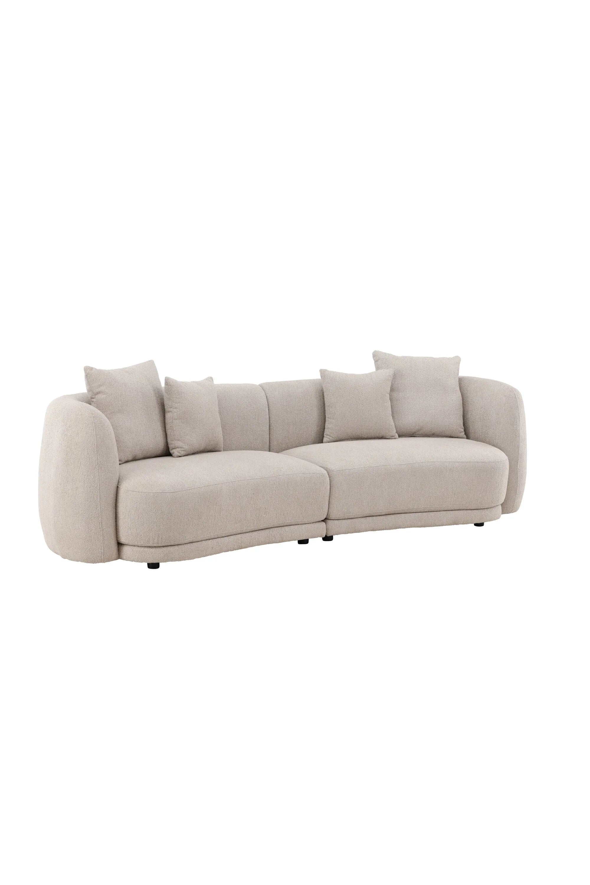 Das Cielo 3-Sitzer-Sofa vereint luxuriöses Bouclé-Material mit zeitloser Eleganz und bietet stilvollen Komfort für Ihr Zuhause.