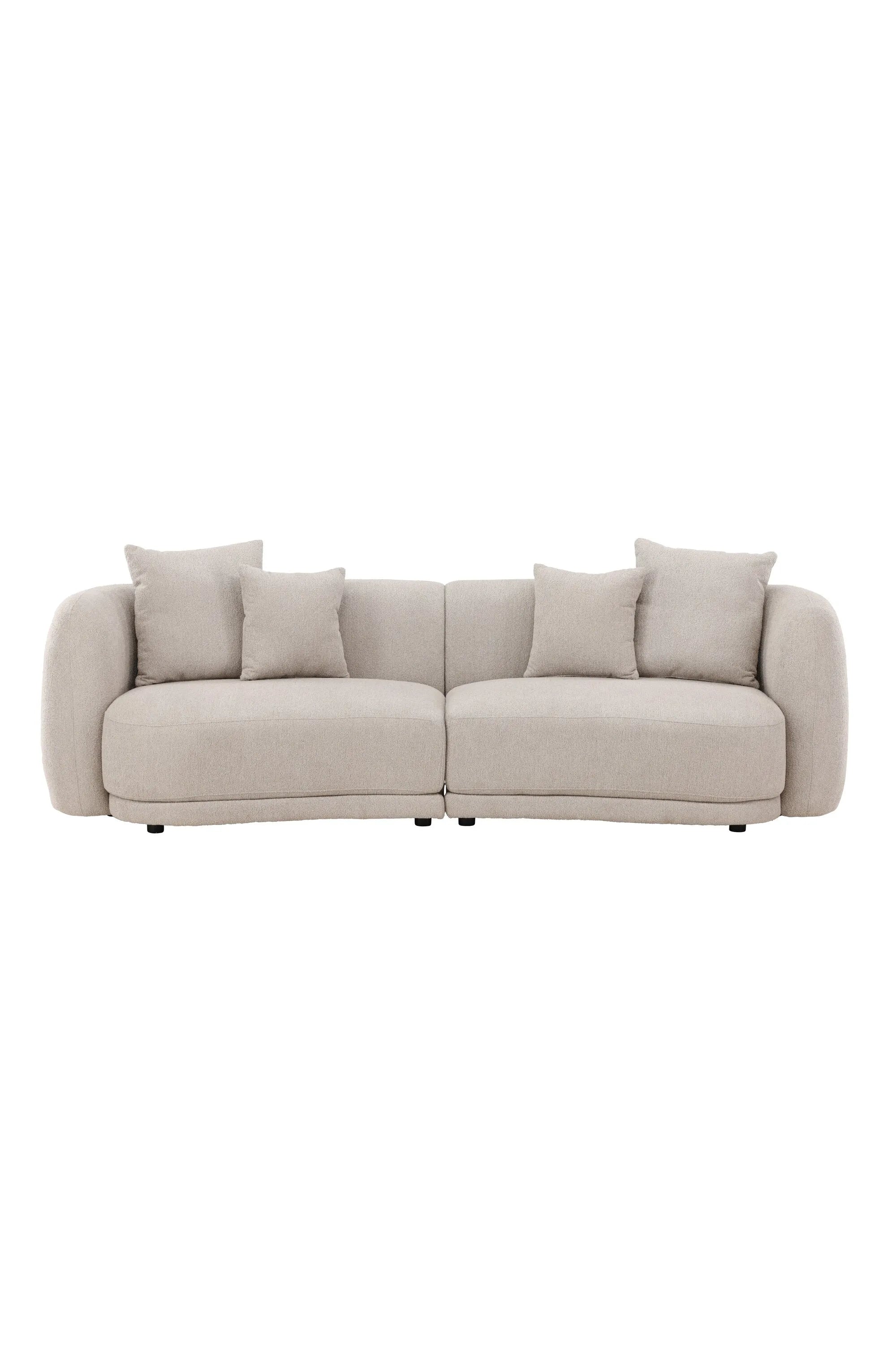 Das Cielo 3-Sitzer-Sofa vereint luxuriöses Bouclé-Material mit zeitloser Eleganz und bietet stilvollen Komfort für Ihr Zuhause.