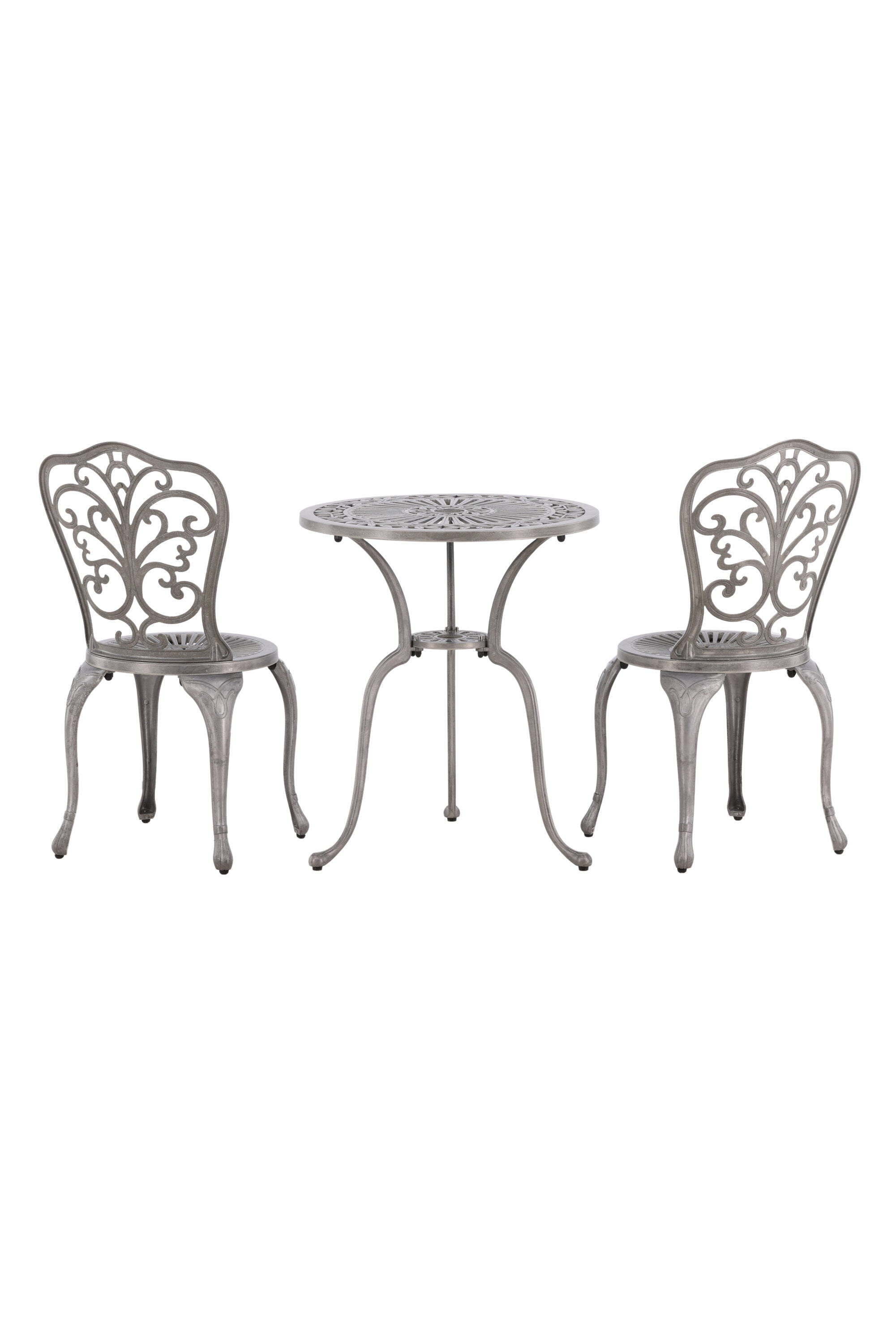 Nandin Café Outdoorset ⌀60cm/2St. in Silber präsentiert im Onlineshop von KAQTU Design AG. Gartentischset ist von Venture Home