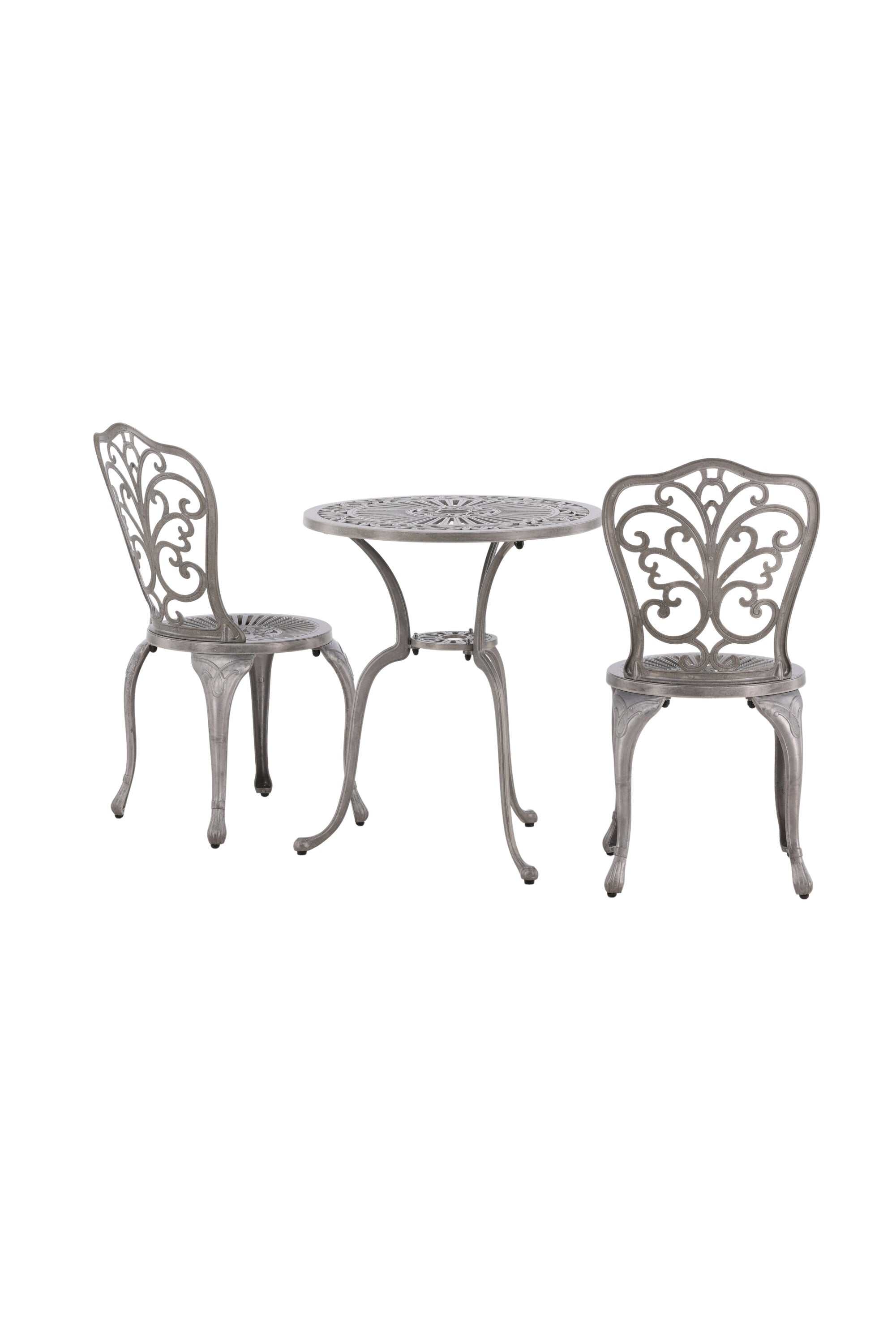 Nandin Café Outdoorset ⌀60cm/2St. in Silber präsentiert im Onlineshop von KAQTU Design AG. Gartentischset ist von Venture Home