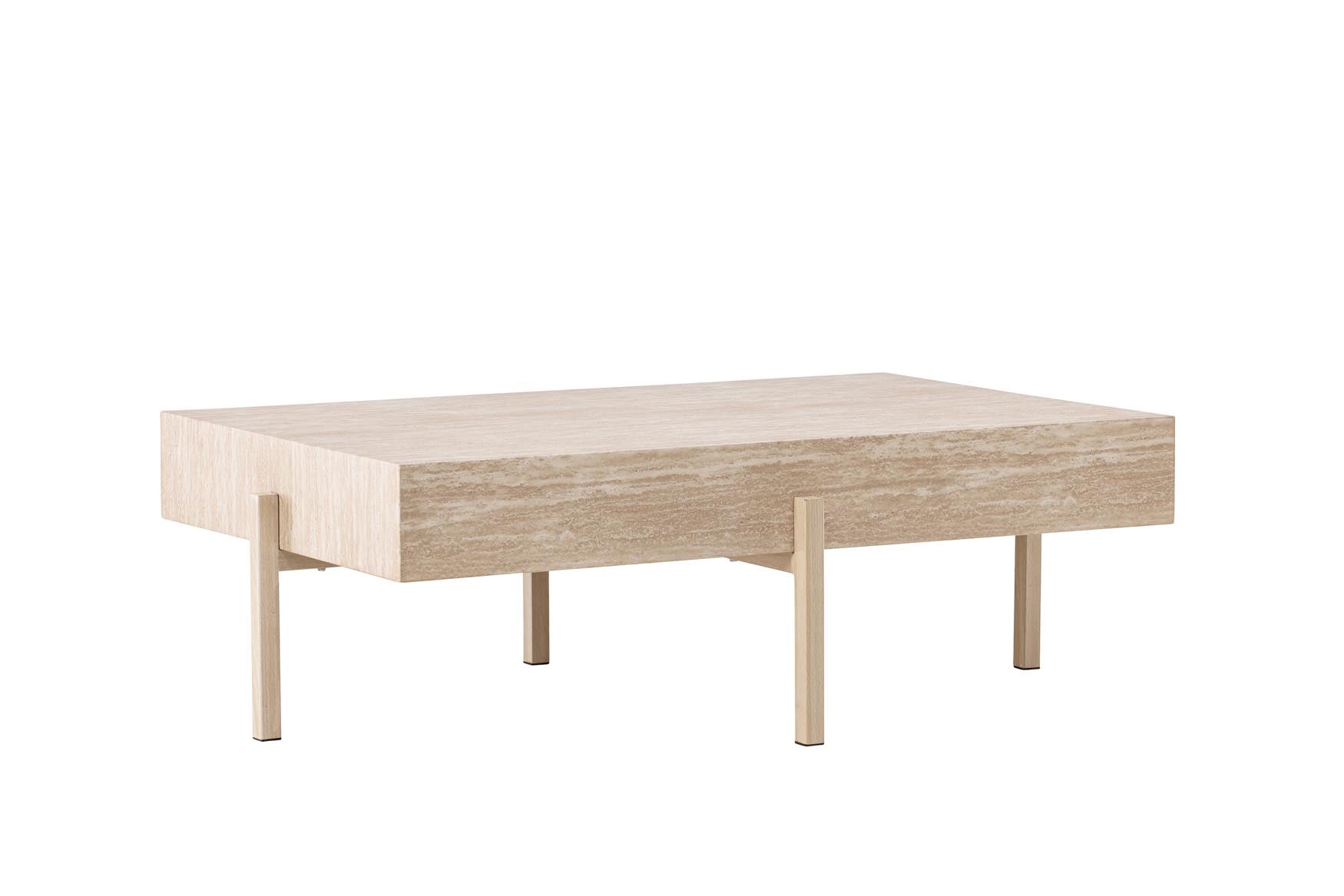 Entdecken Sie den Vadholmen Sofatisch 76x130 von Vind – ein stilvoller, robuster Tisch, der Funktionalität und modernes Design vereint.