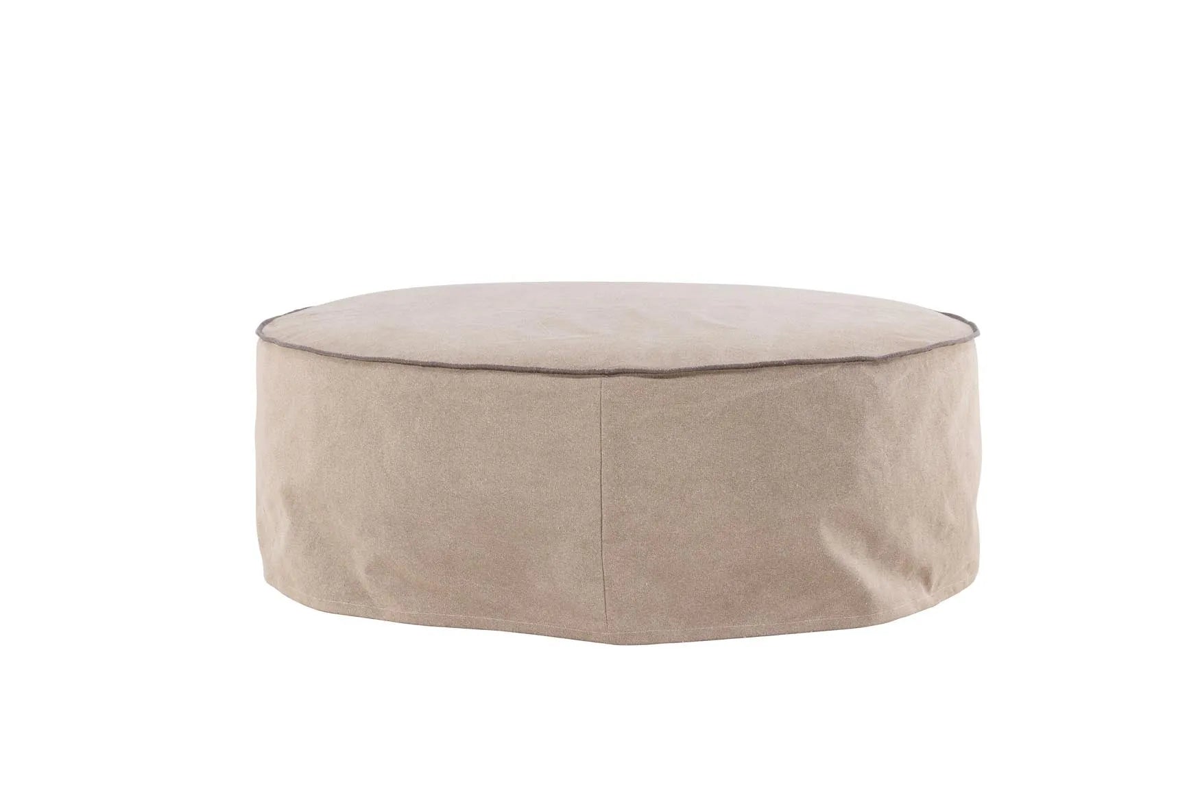 Vindö Ottoman ⌀101  in Brown Linen präsentiert im Onlineshop von KAQTU Design AG. Ottoman ist von Venture Home