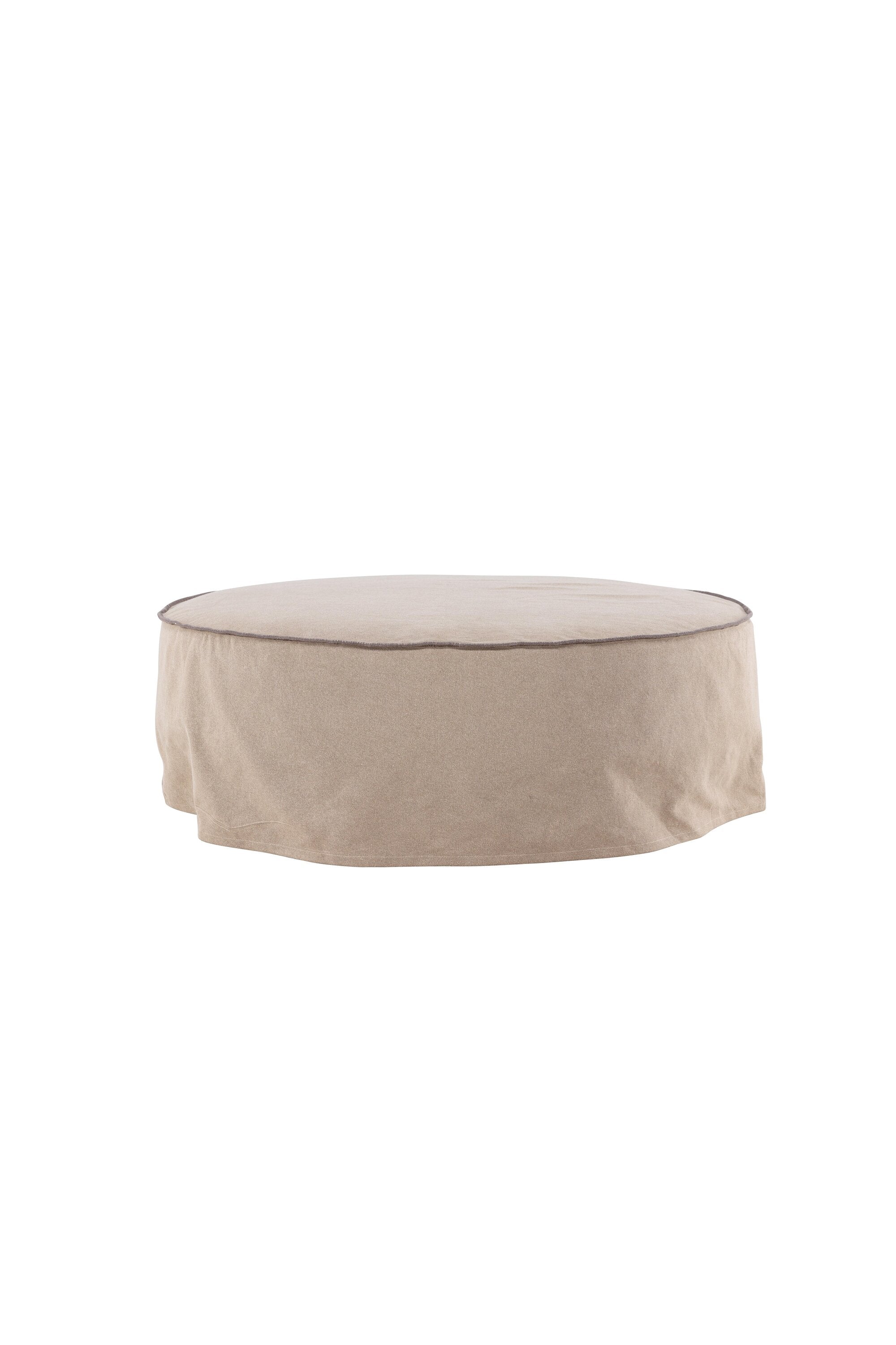 Vindö Ottoman ⌀101  in Brown Linen präsentiert im Onlineshop von KAQTU Design AG. Ottoman ist von Vind