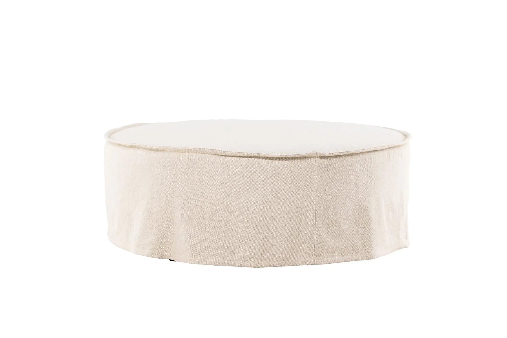 Vindö Ottoman ⌀101  in Beige Linen präsentiert im Onlineshop von KAQTU Design AG. Ottoman ist von Venture Home