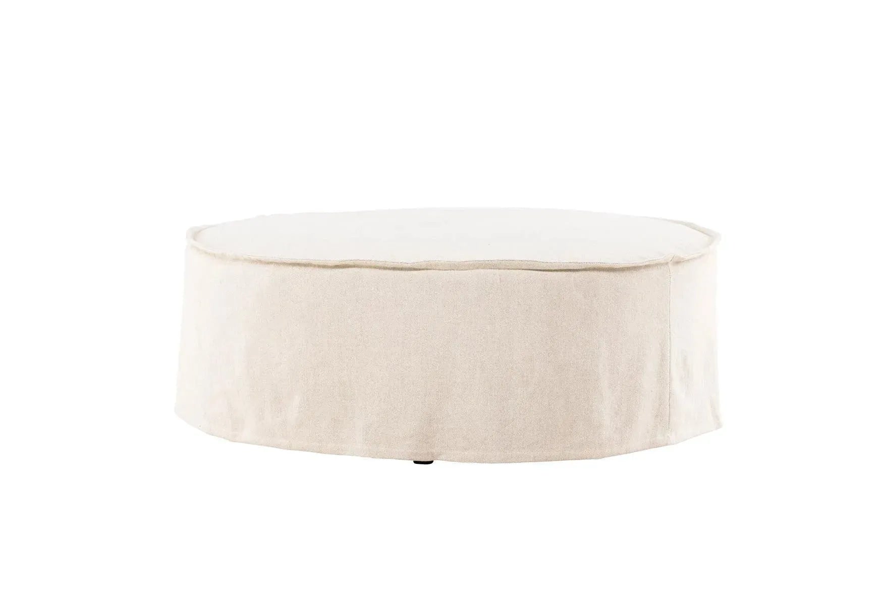 Vindö Ottoman ⌀101  in Beige Linen präsentiert im Onlineshop von KAQTU Design AG. Ottoman ist von Venture Home