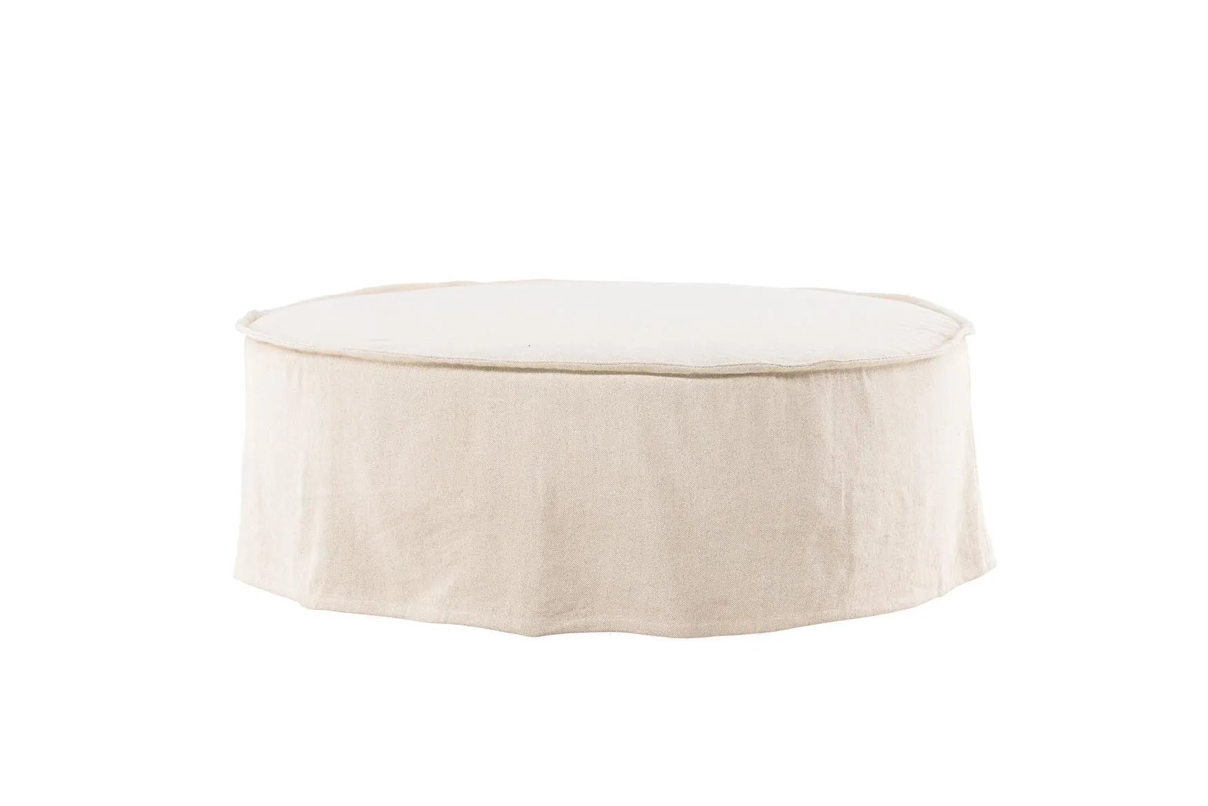 Vindö Ottoman ⌀101  in Beige Linen präsentiert im Onlineshop von KAQTU Design AG. Ottoman ist von Venture Home