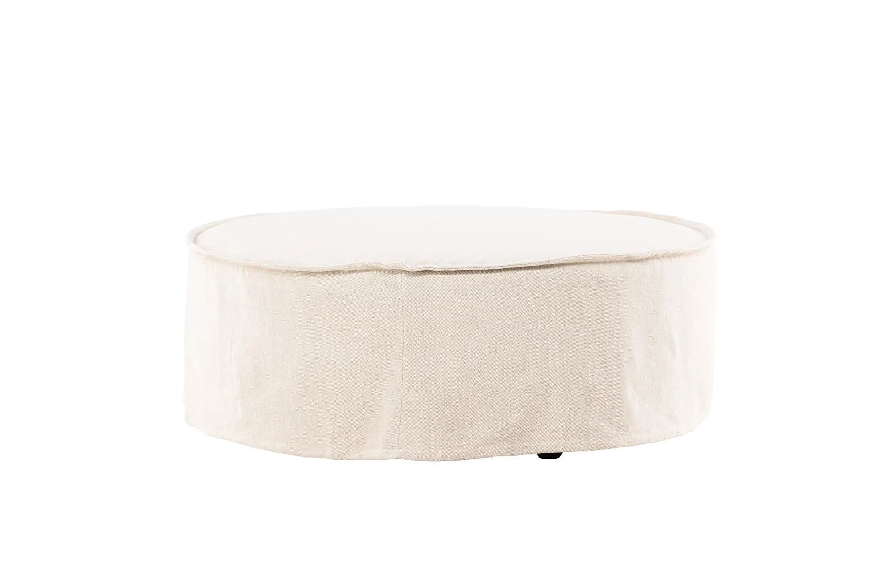 Vindö Ottoman ⌀101  in Beige Linen präsentiert im Onlineshop von KAQTU Design AG. Ottoman ist von Venture Home