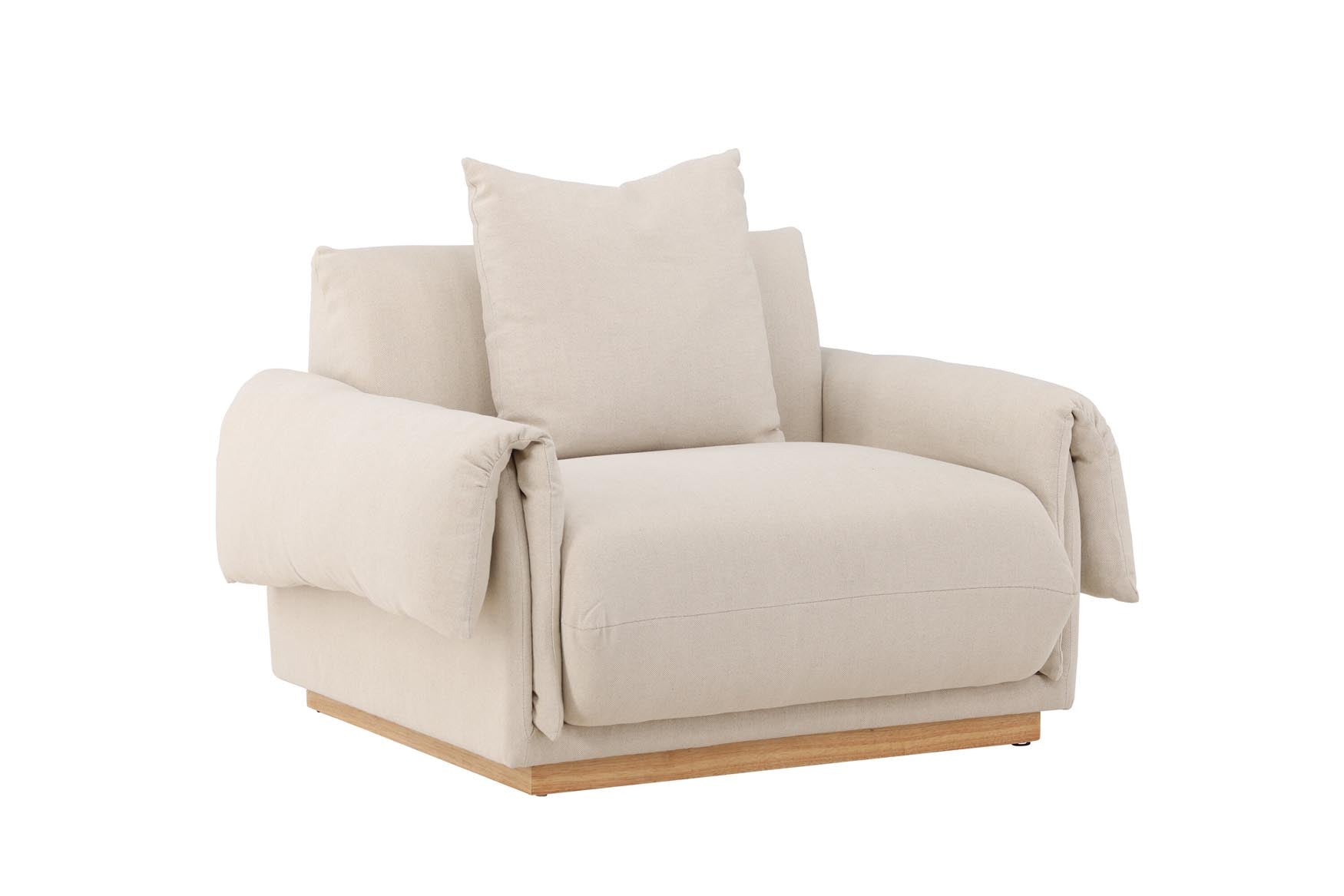Mollösund 1 Seater in Beige Linen präsentiert im Onlineshop von KAQTU Design AG. Sessel mit Armlehnen ist von Vind