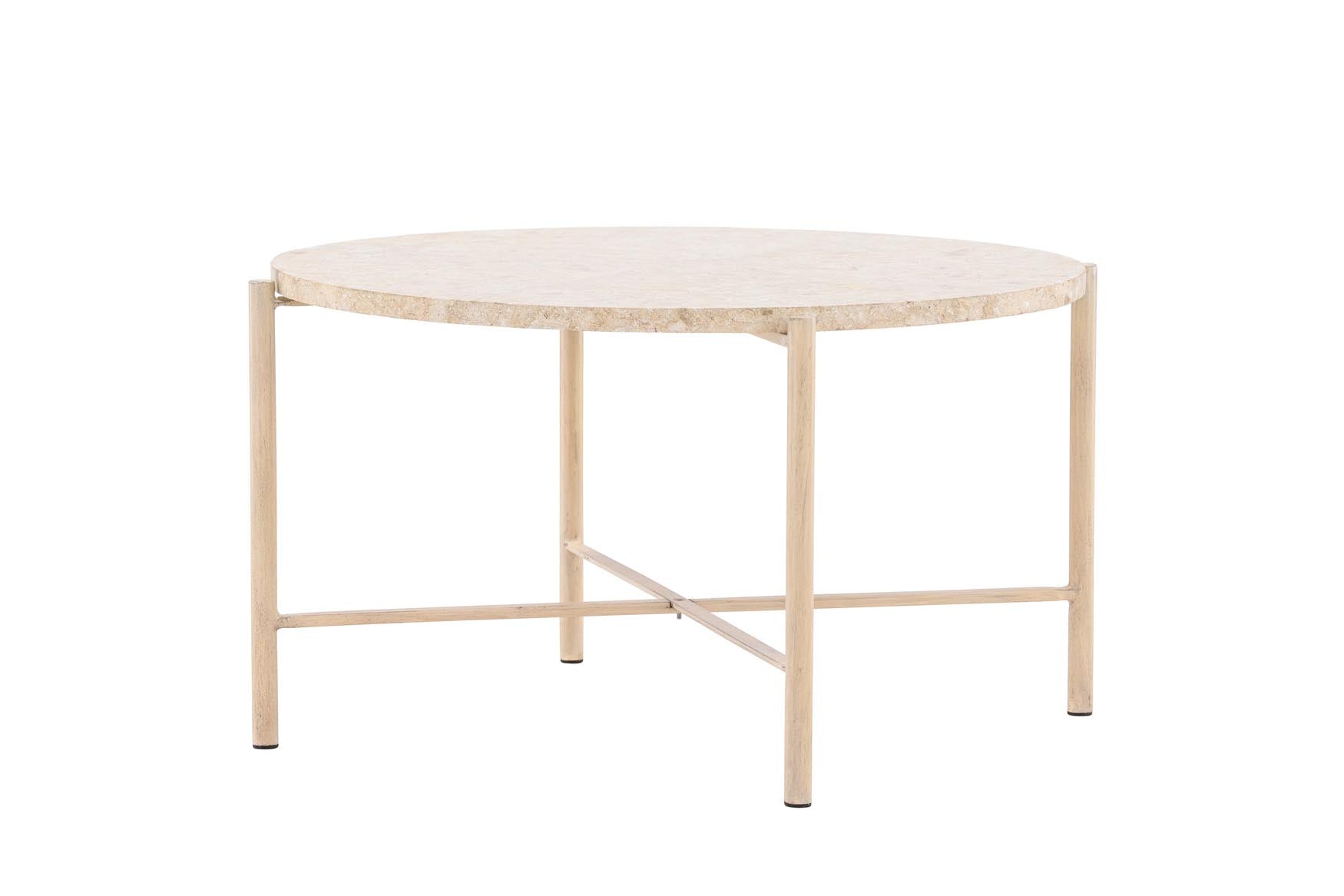 Eleganter Sandhamn Sofatisch von Vind aus pulverbeschichtetem Eisen. Ideal für drinnen und draußen, vereint Stil und Funktionalität.