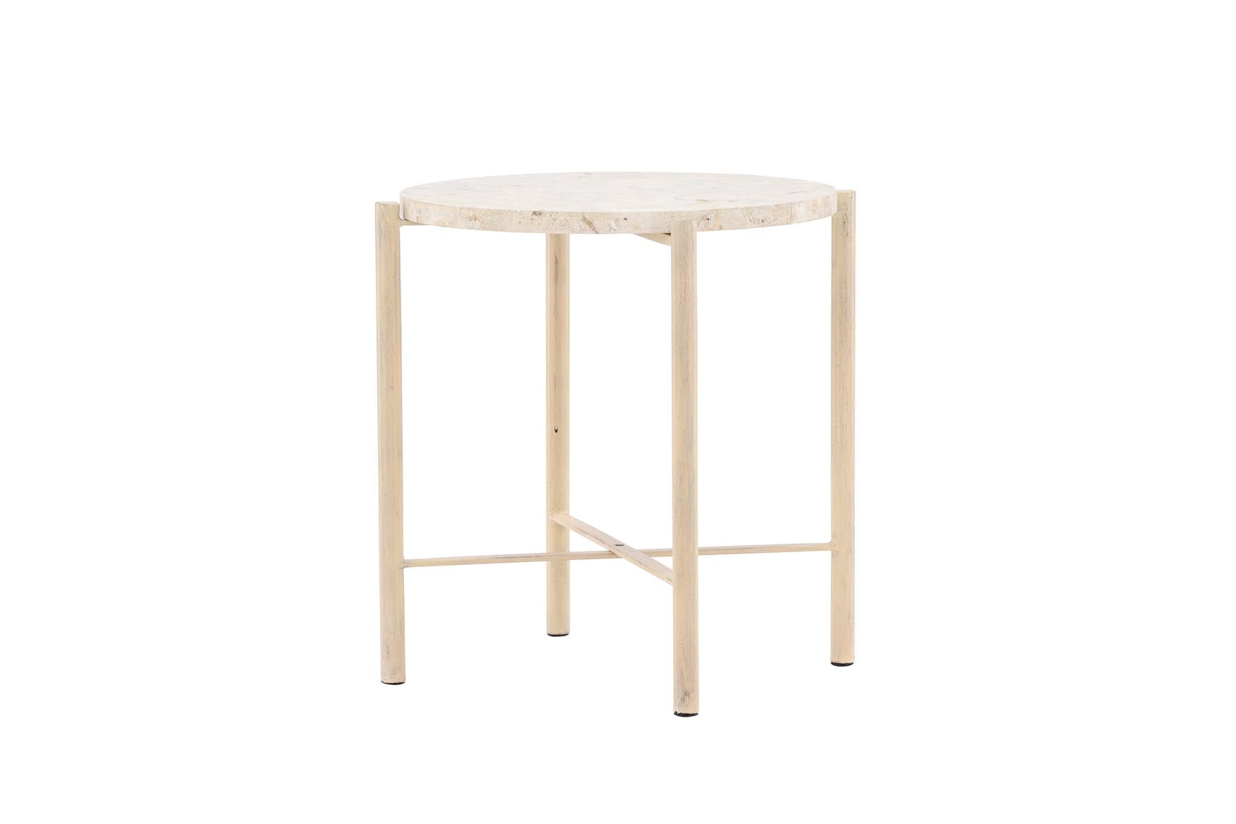 Der Sandhamn Sofatisch von Vind ist ein stilvoller, wetterfester Beistelltisch aus hochwertigem Eisen, perfekt für drinnen und draußen.