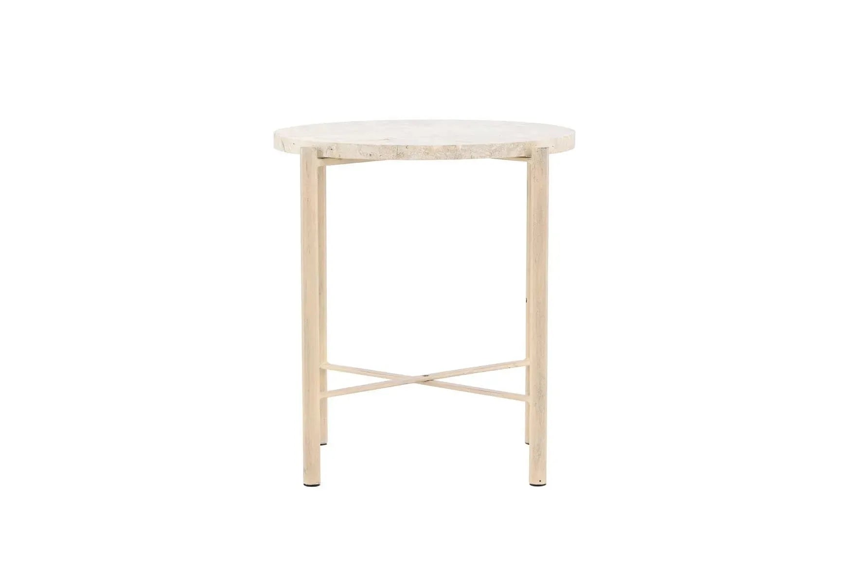 Stilvoller Sandhamn Sofatisch von Vind: Robustes, pulverbeschichtetes Eisen, zeitloses Design, ideal für Innen- und Außenbereiche.