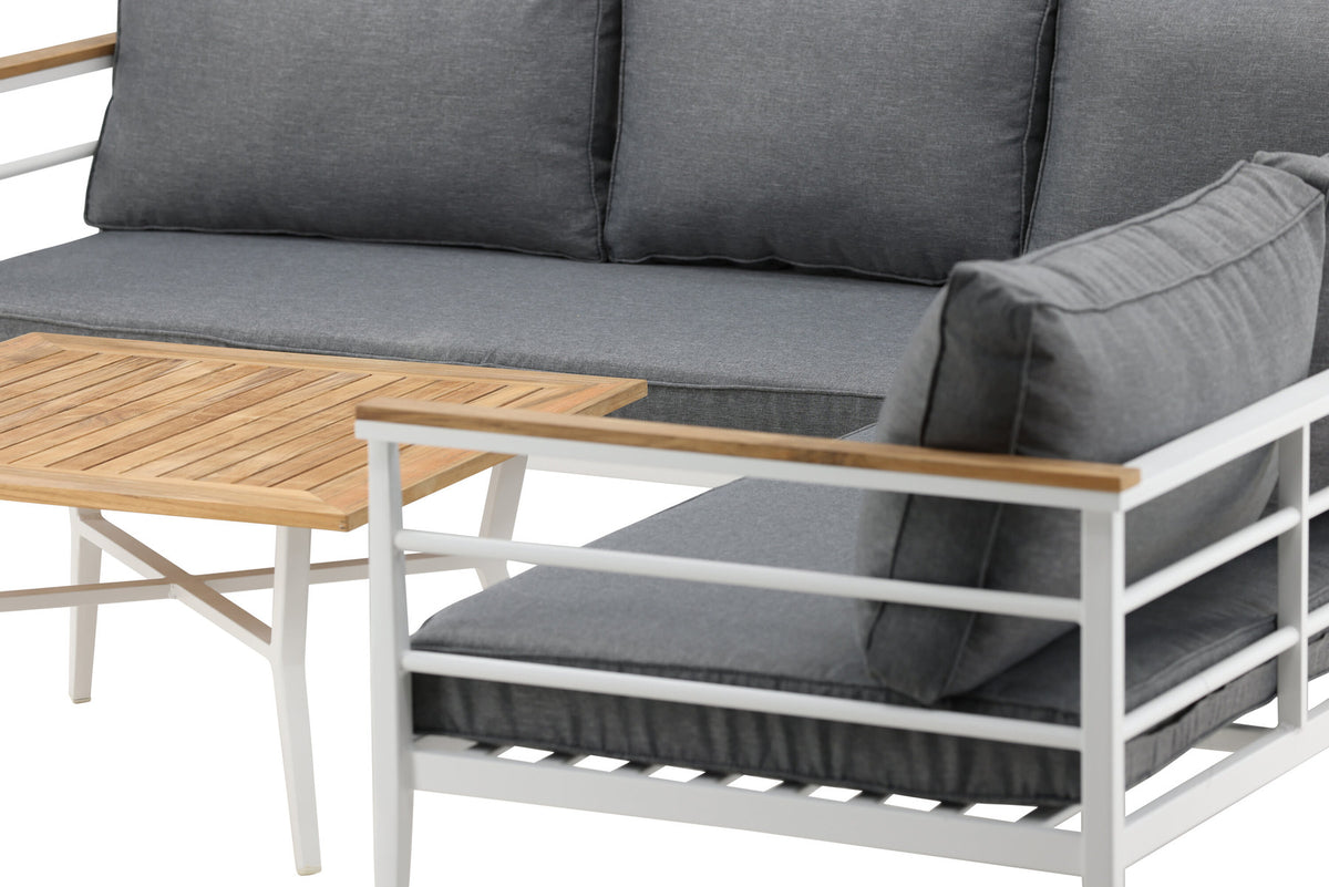 Mexiko Ecksofa Outdoorset 80cm in Weiss präsentiert im Onlineshop von KAQTU Design AG. Loungeset ist von Venture Home
