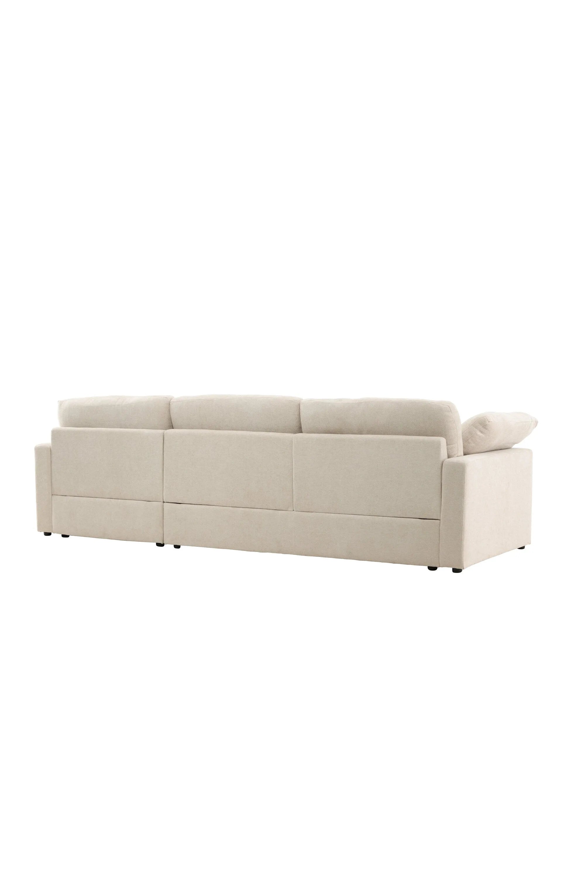 Elegantes Amalfi Ecksofa: Modernes Design, langlebiges Eukalyptus-Holz, pflegeleichter Bezug, hoher Komfort.