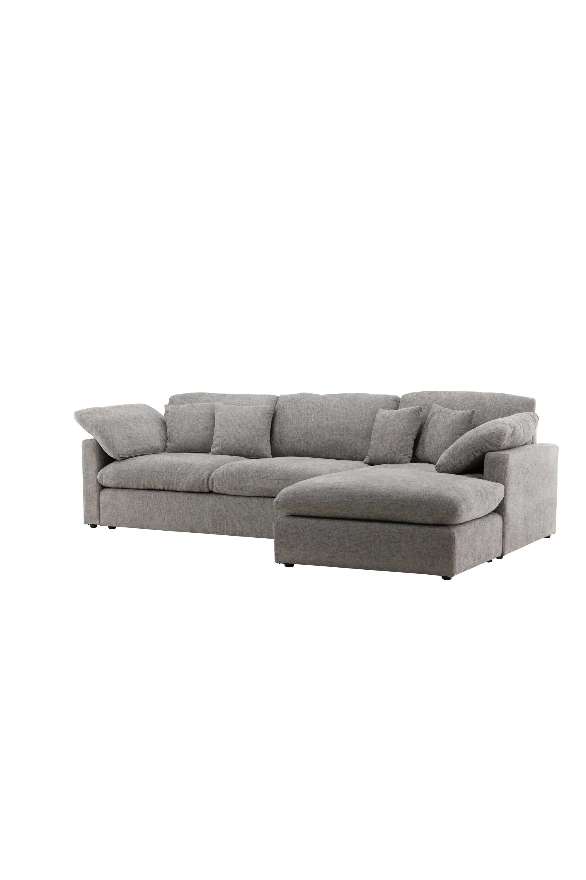 Elegantes Amalfi Ecksofa: Modernes Design, langlebiges Eukalyptus-Holz, pflegeleichter Bezug, hoher Komfort.