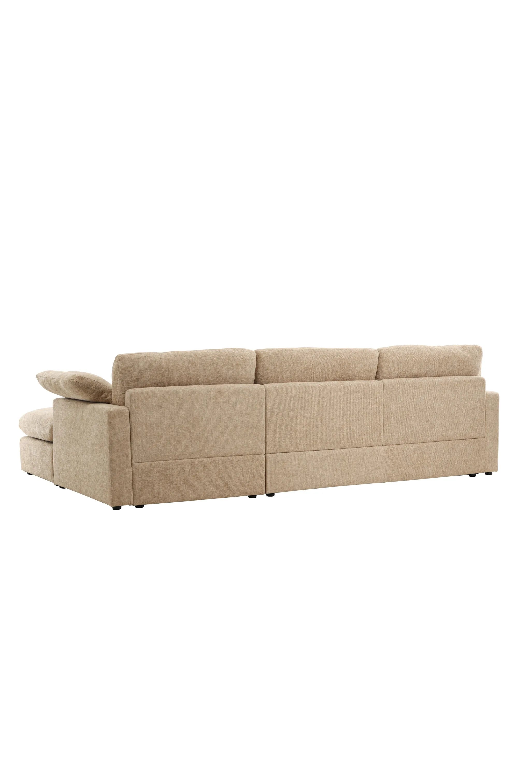 Elegantes Amalfi Ecksofa: Modernes Design, langlebiges Eukalyptus-Holz, pflegeleichter Bezug, hoher Komfort.