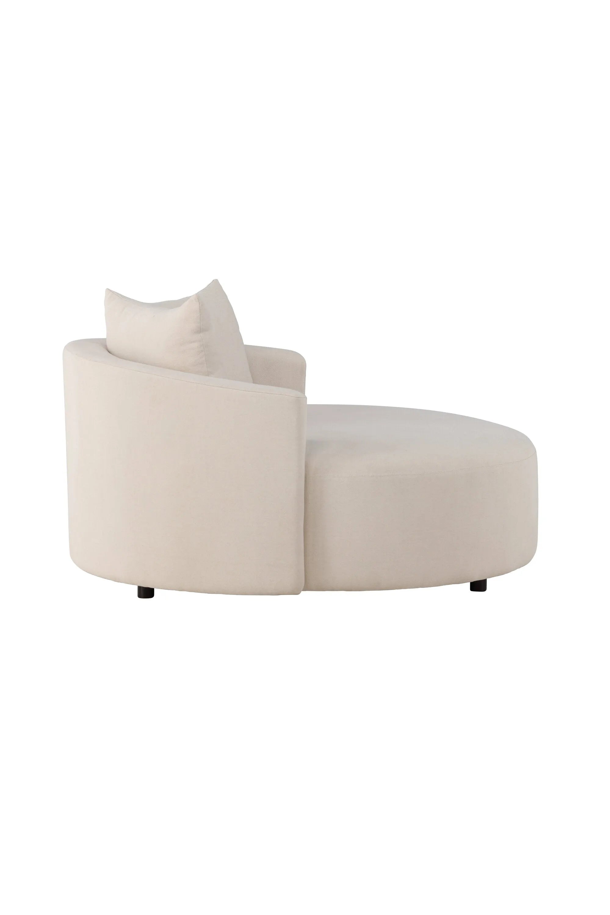 Das Kelso-Sofa vereint stilvolles Design und Komfort in einem eleganten, beigen Polyester Linen-Bezug.