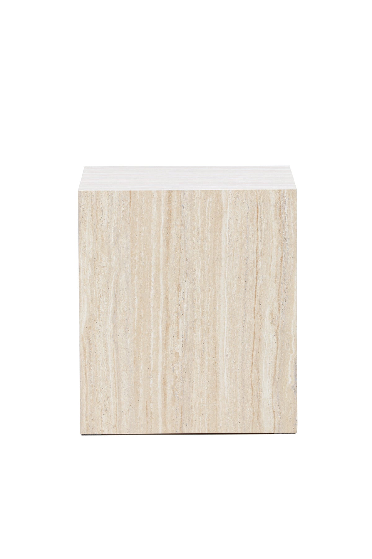 York Sofatisch von Venture Home, beiger Beistelltisch aus MDF mit quadratischer Tischplatte und schlichten Beinen im Steinlook