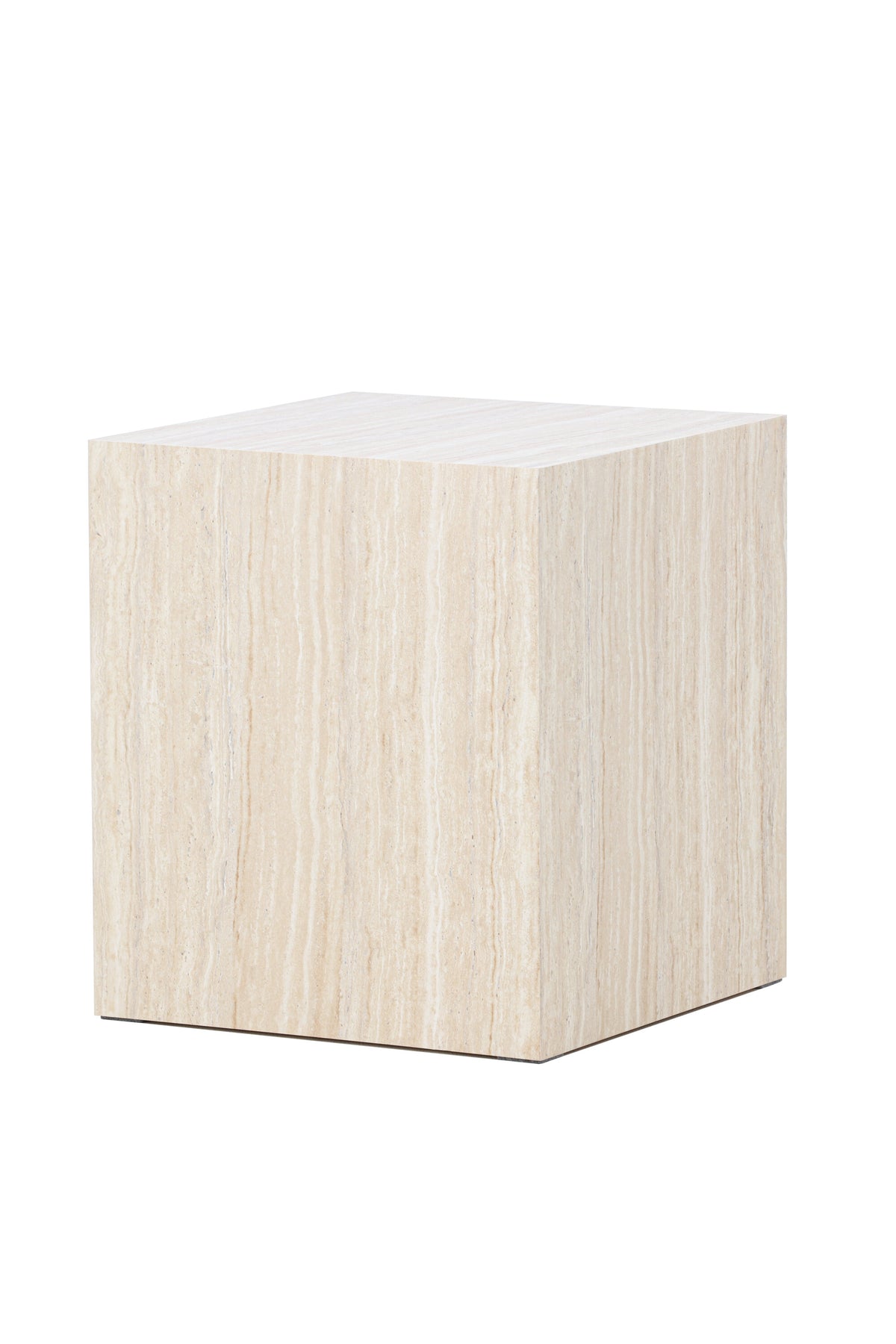 York Sofatisch von Venture Home, beiger Beistelltisch aus MDF mit quadratischer Tischplatte und schlichten Beinen im Steinlook