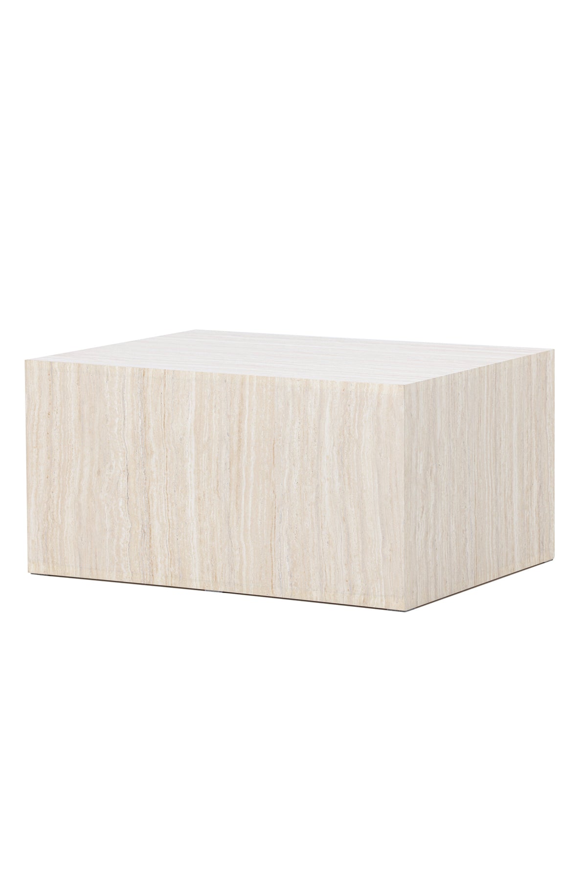 York Sofatisch von Venture Home, beiger Beistelltisch aus MDF mit quadratischer Tischplatte und schlichten Beinen im Steinlook