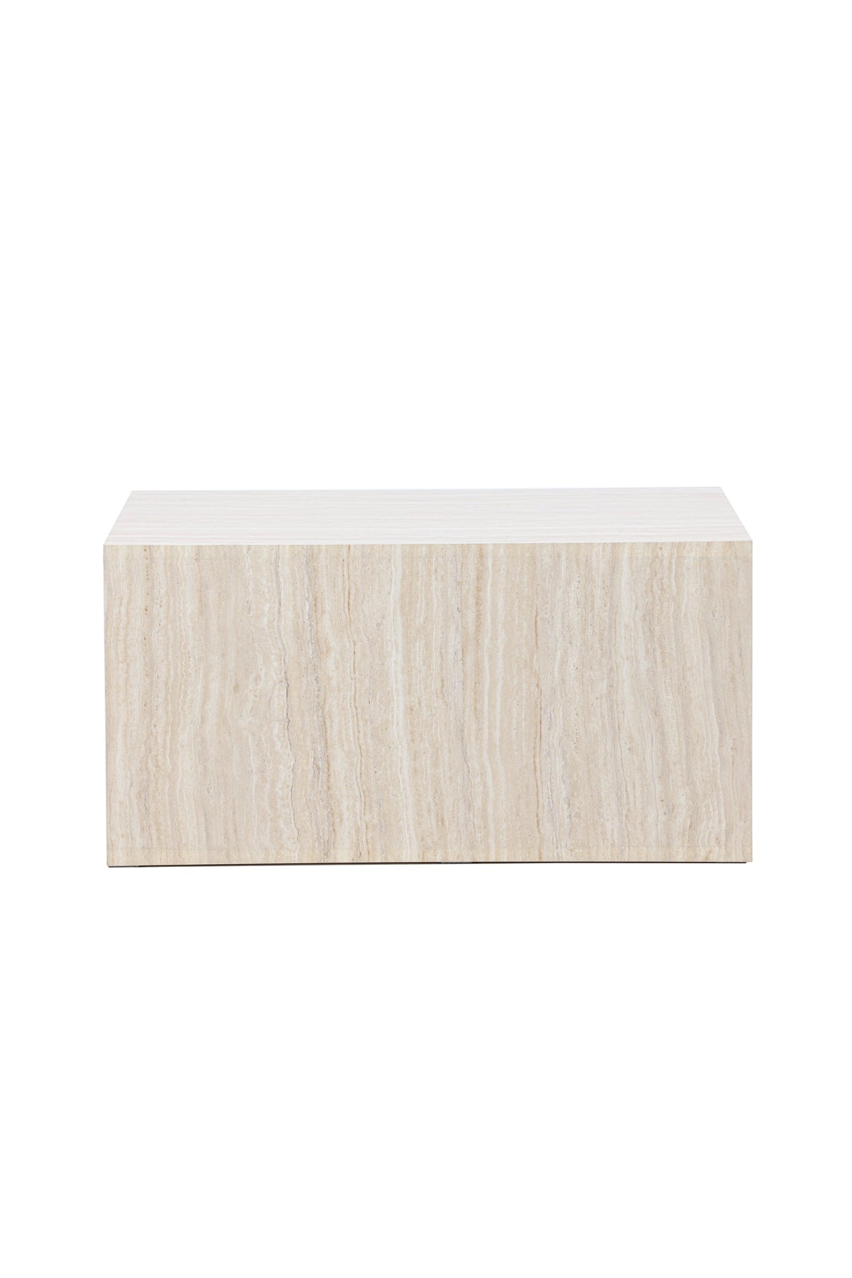 York Sofatisch von Venture Home, beiger Beistelltisch aus MDF mit quadratischer Tischplatte und schlichten Beinen im Steinlook