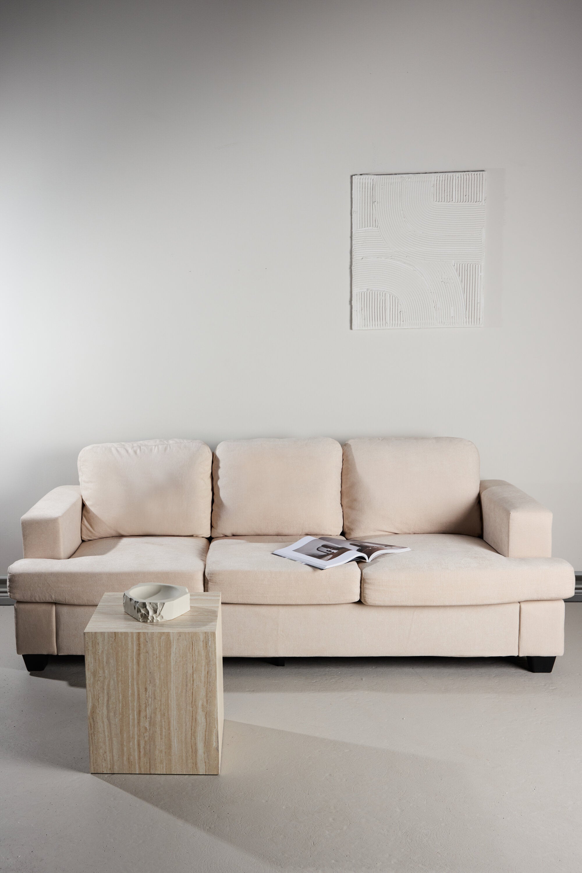 Sani 3-Sitzer-Sofa in Greige präsentiert im Onlineshop von KAQTU Design AG. 2er Sofa ist von Venture Home
