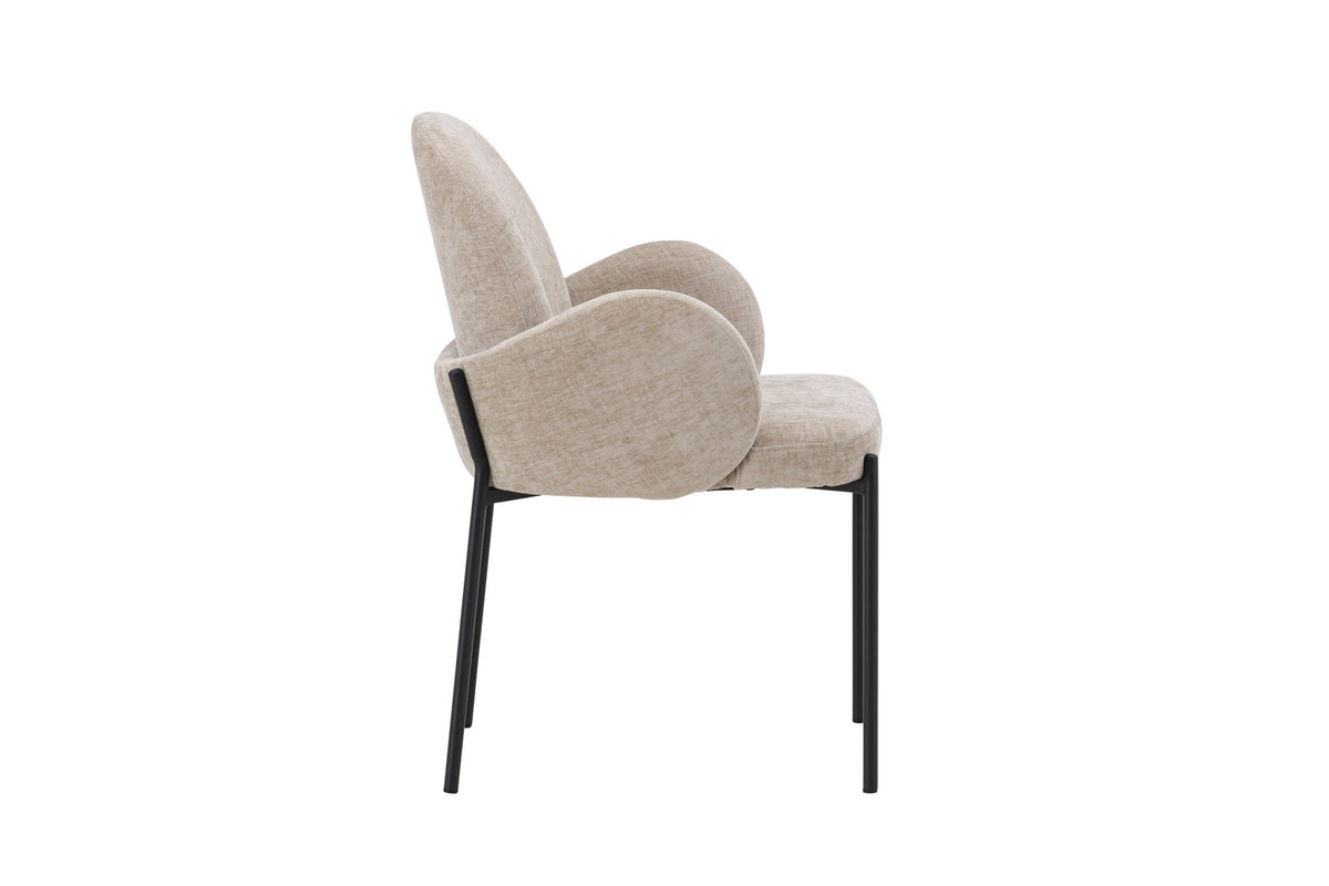 Blom Esszimmerstuhl in Beige präsentiert im Onlineshop von KAQTU Design AG. Stuhl mit Armlehne ist von Venture Home