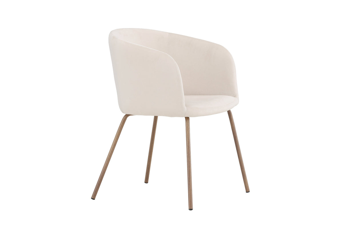 Berit Esszimmerstuhl von Venture Home mit braunem Polyester-Cord-Sitz, schwarzen Stahlbeinen und Armlehnen, modernes schlichtes Design