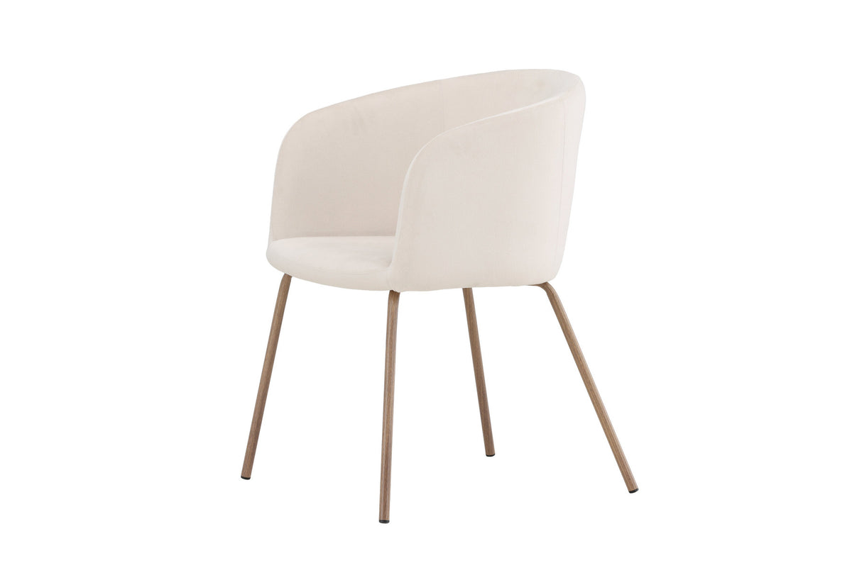 Berit Esszimmerstuhl von Venture Home mit braunem Polyester-Cord-Sitz, schwarzen Stahlbeinen und Armlehnen, modernes schlichtes Design