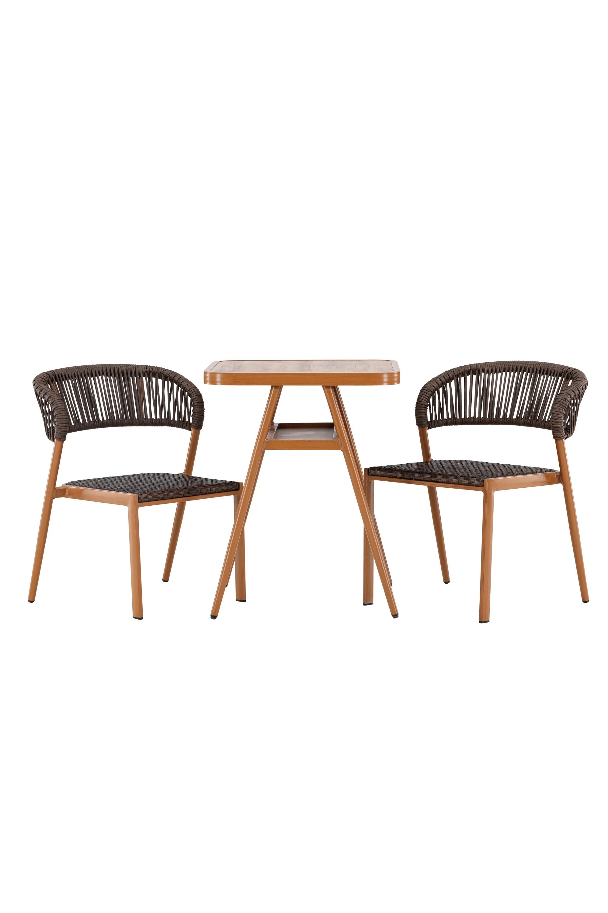 Stilvolles Amadora Café-Set: Komfortable Stühle, eleganter Tisch mit Ablagefach. Perfekt für entspannte Momente im Freien.