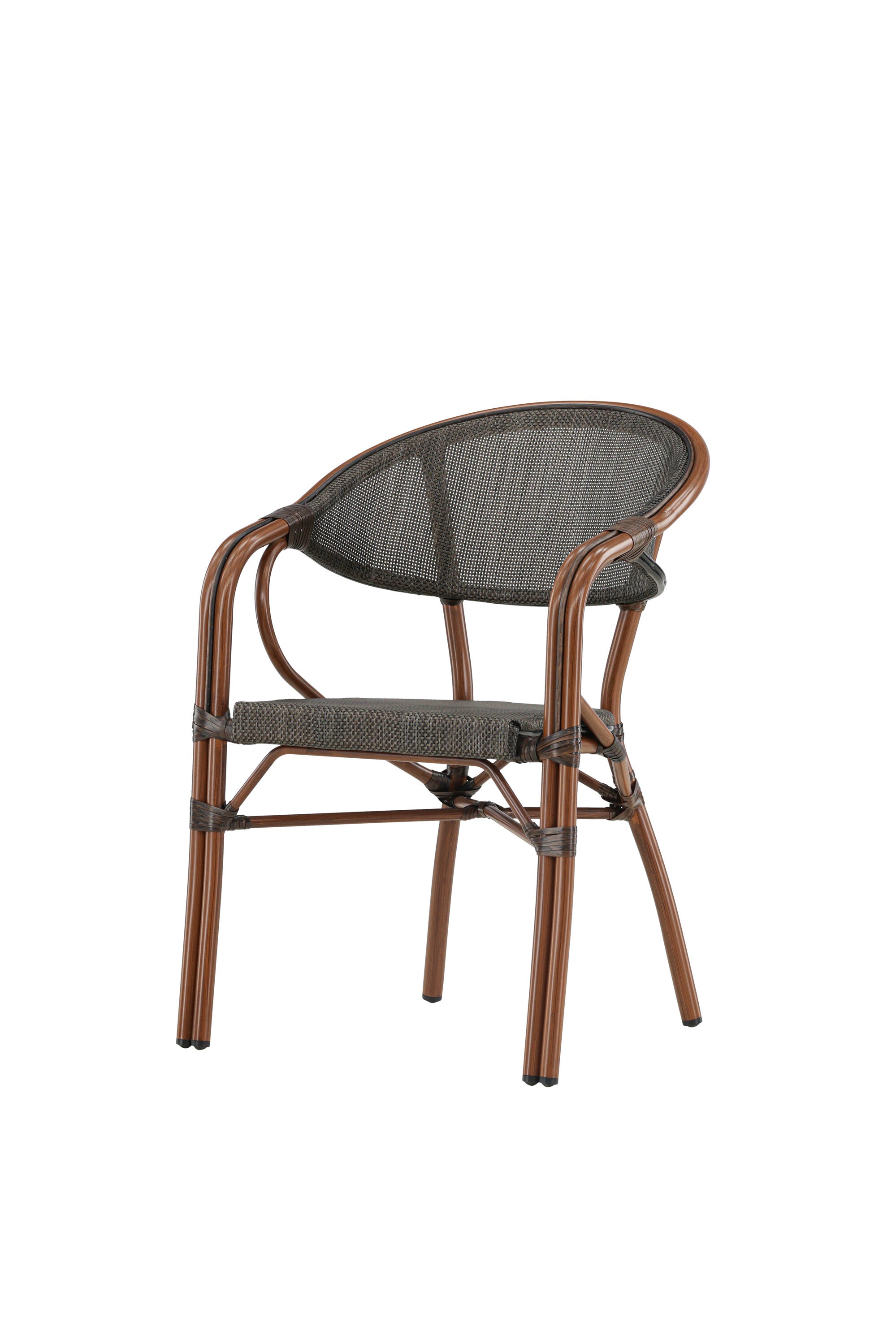 Vila Cafe Stuhl in Schwarz Braun präsentiert im Onlineshop von KAQTU Design AG. Gartenstuhl mit Armlehnen ist von Venture Home