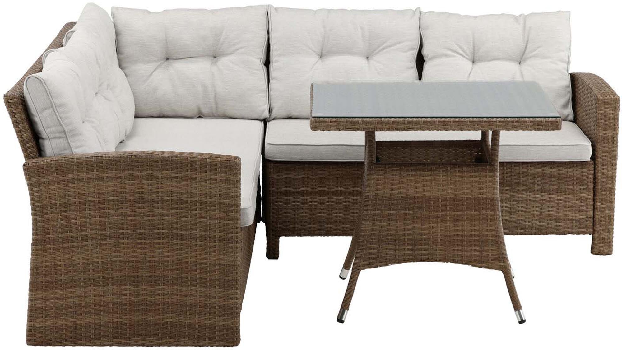 Genießen Sie gesellige Stunden im Freien mit dem eleganten Watford Ecksofa Outdoorset 80cm von Venture Home – ideal für jeden Außenbereich.
