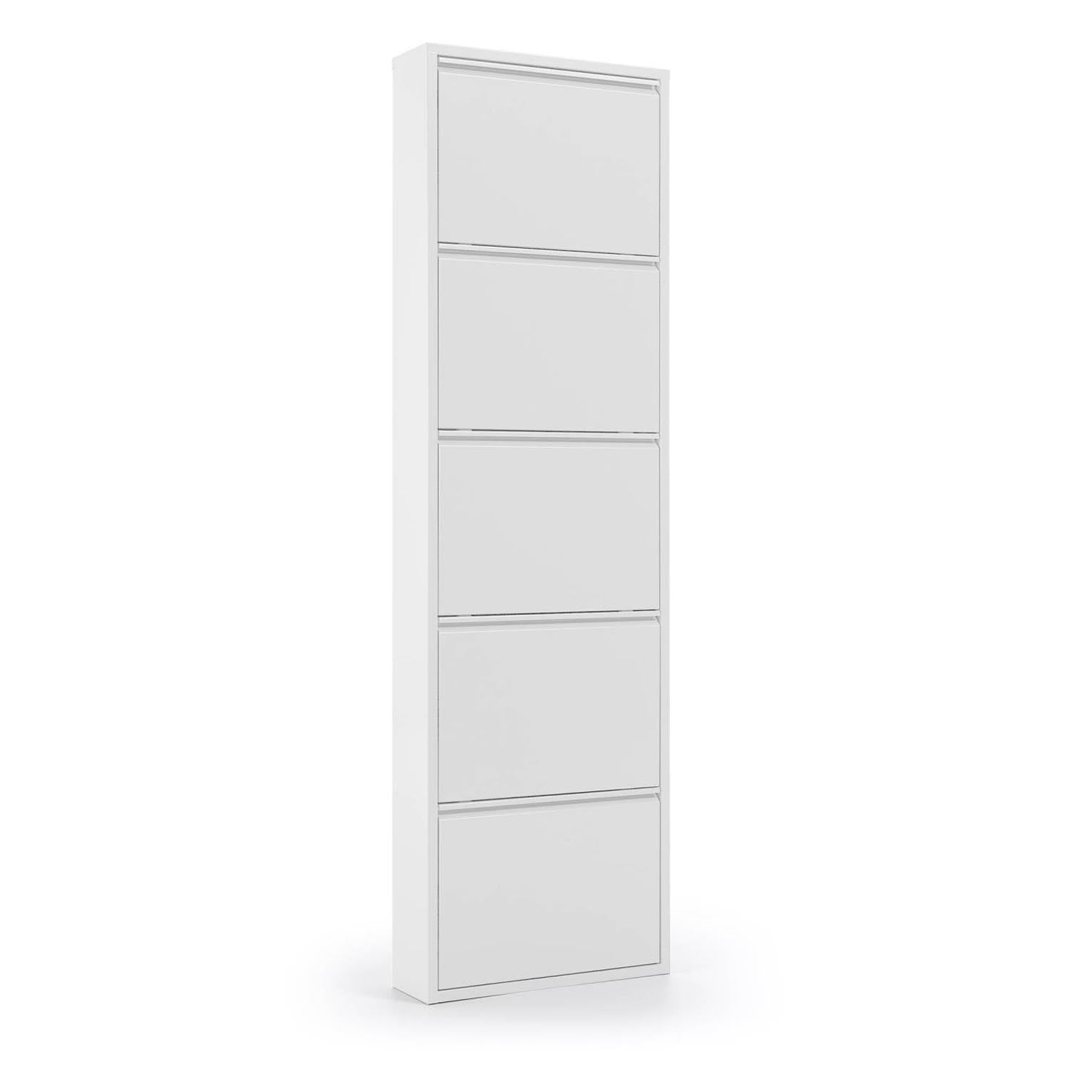 Ode Schuhschrank 50 x 168,5 cm 5-türig weiß in Weiß präsentiert im Onlineshop von KAQTU Design AG. Schuhschrank ist von Kave Home