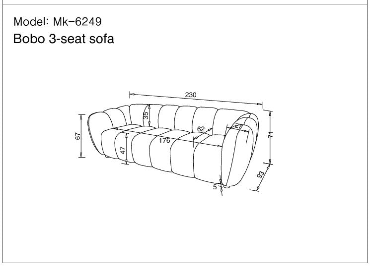 Braunes 3-Sitzer-Sofa Bobo von Venture Home mit Polyester-Bezug, schwarzen Gummibaumholz-Beinen und geraden, klaren Linien.