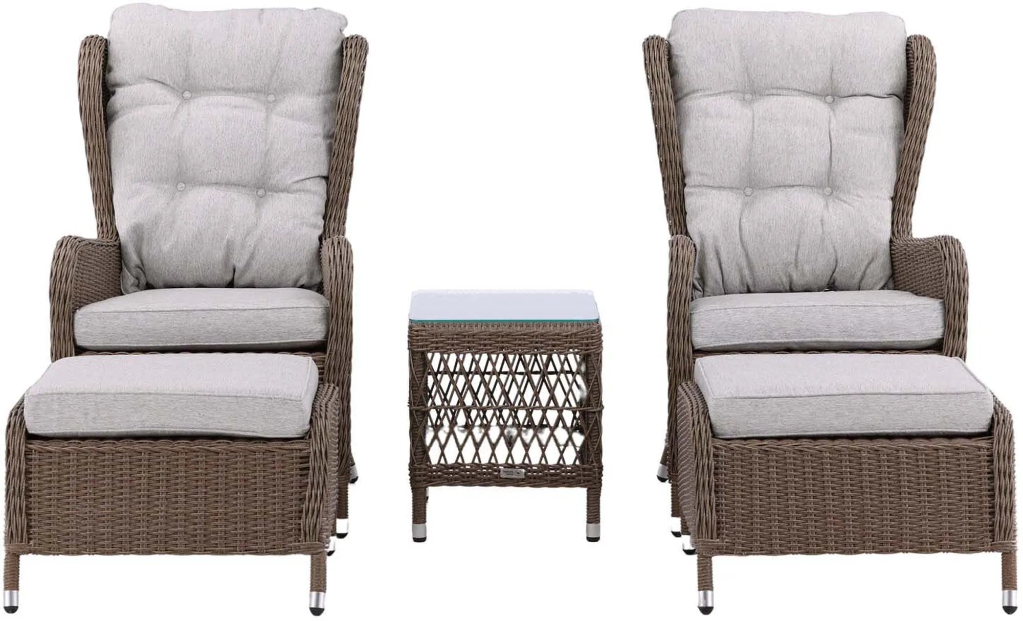 Washington Lounge Outdoorset 52cm in Weiss / Natur präsentiert im Onlineshop von KAQTU Design AG. Loungeset ist von Venture Home