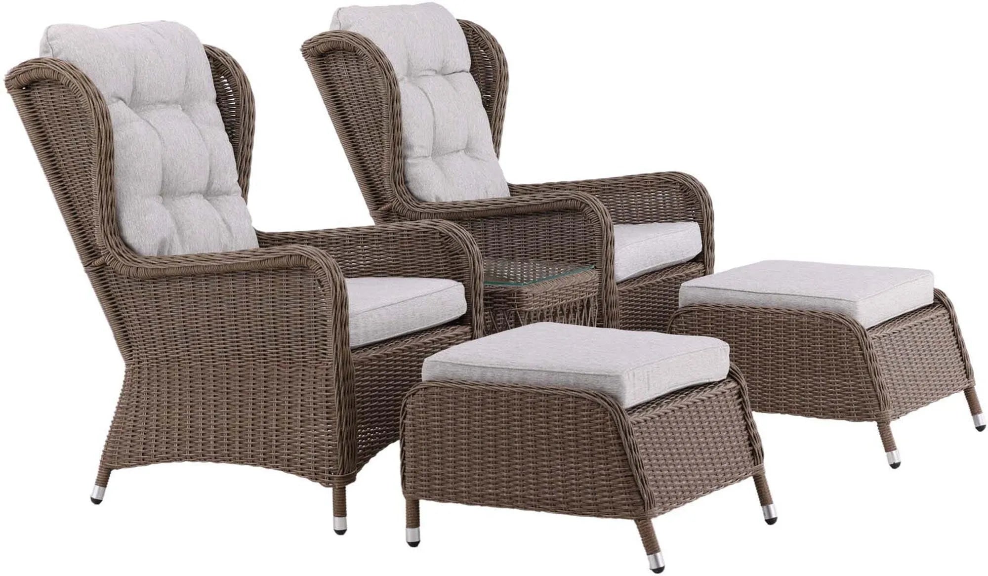 Washington Lounge Outdoorset 52cm in Weiss / Natur präsentiert im Onlineshop von KAQTU Design AG. Loungeset ist von Venture Home
