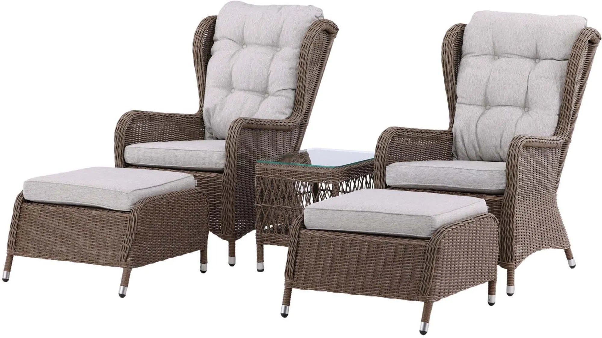 Washington Lounge Outdoorset 52cm in Weiss / Natur präsentiert im Onlineshop von KAQTU Design AG. Loungeset ist von Venture Home