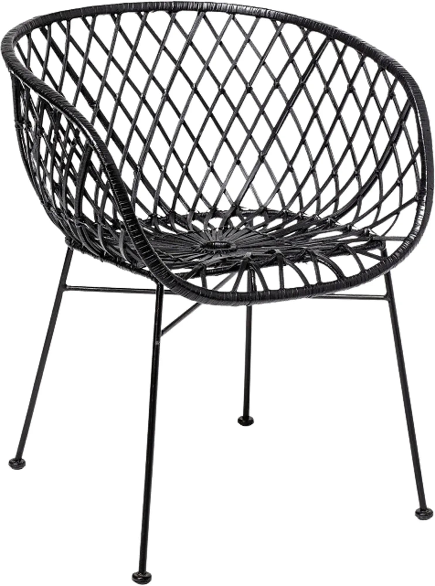 Kama Loungesessel, Schwarz, Rattan, Sessel, KAQTU Design