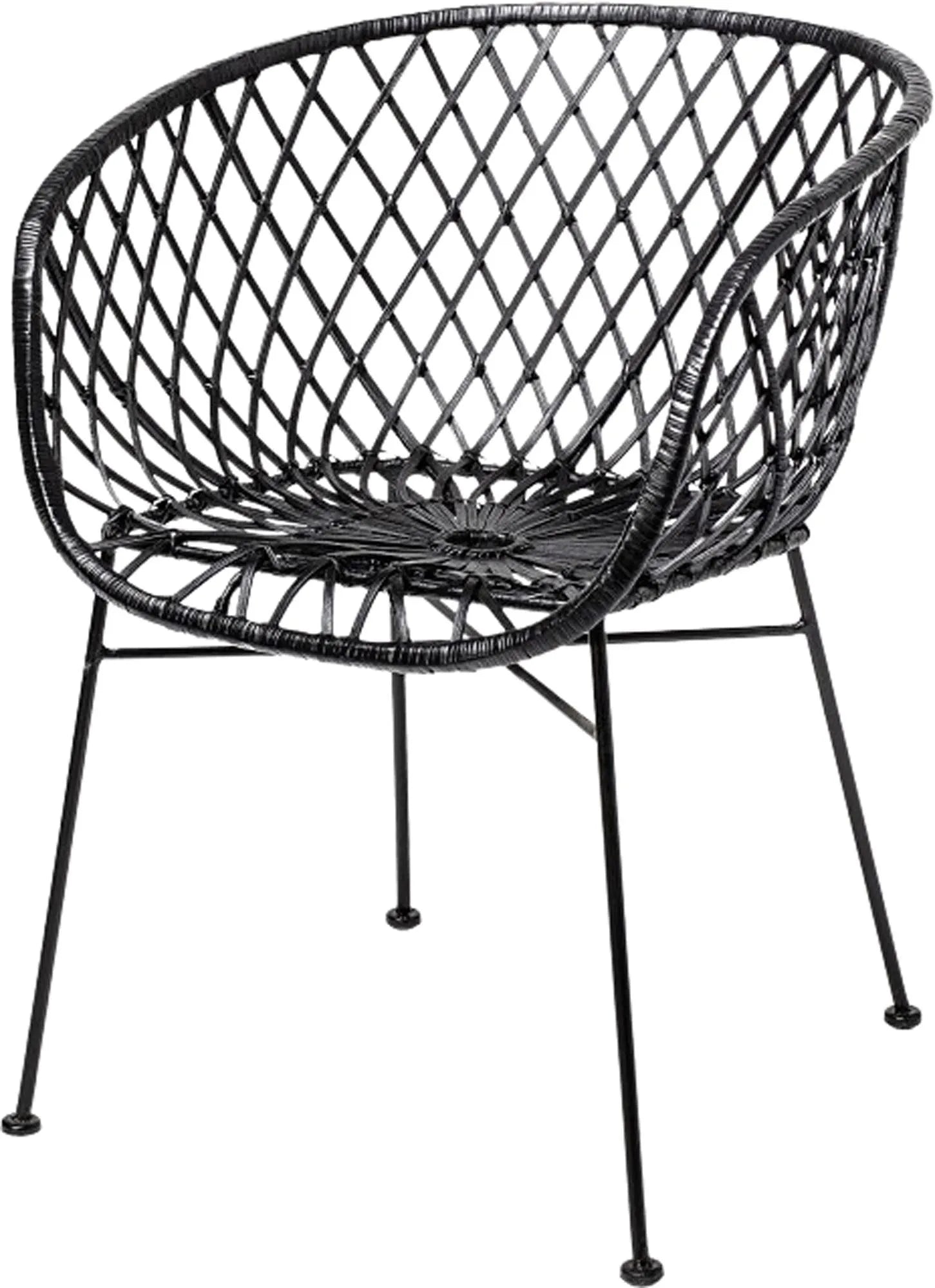 Kama Loungesessel, Schwarz, Rattan, Sessel, KAQTU Design