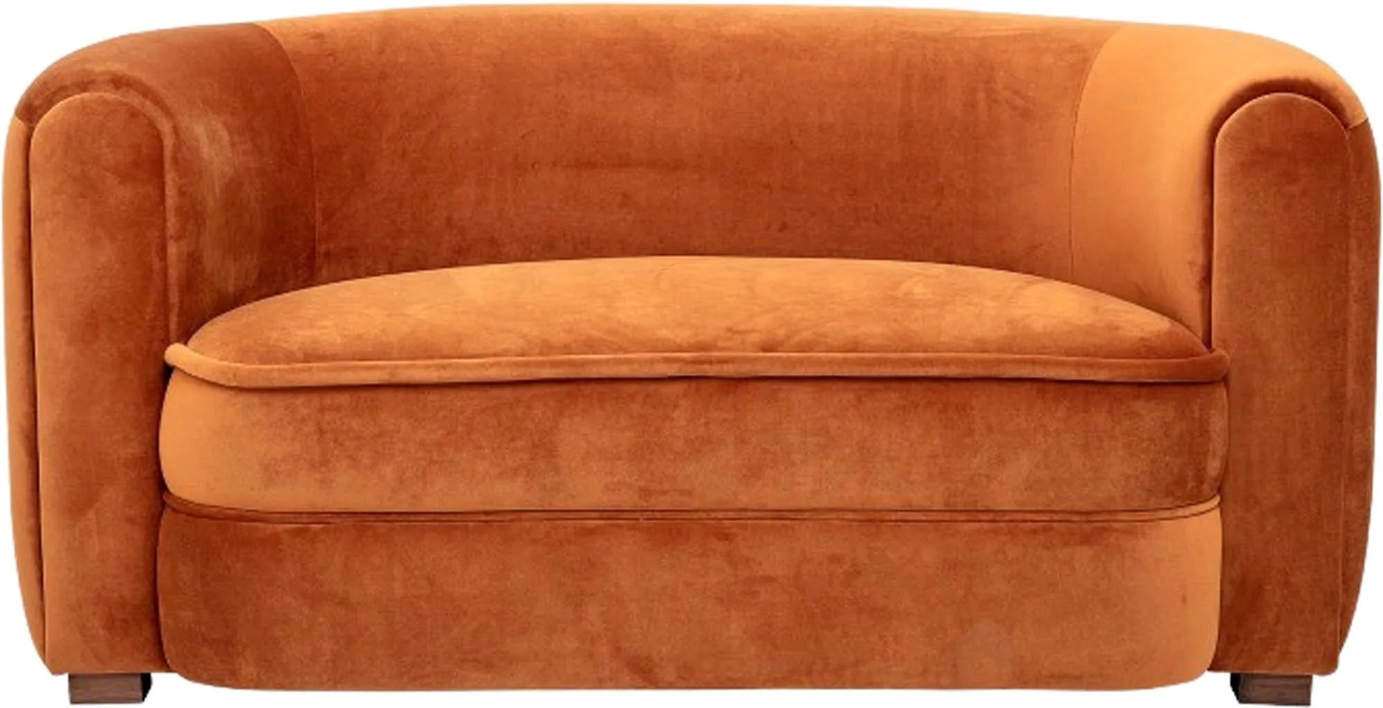 Elegantes 2er Sofa in Braun, aus weichem Polyester, stabil und langlebig. Zeitloses Design für stilvolle, gemütliche Wohnräume.