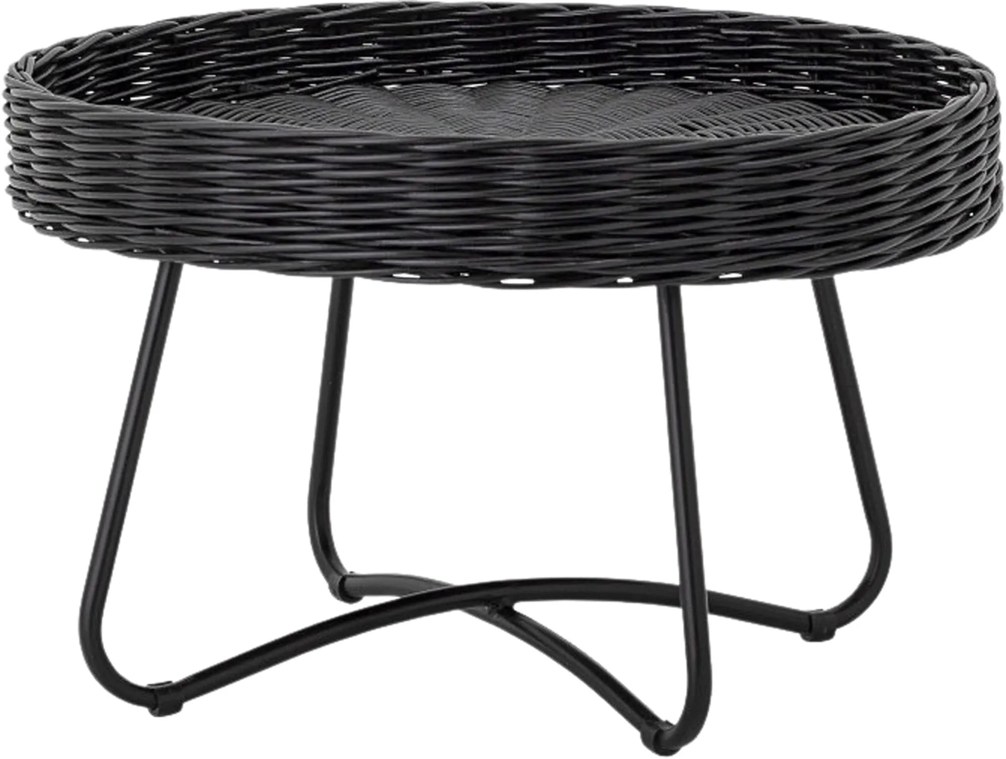 Hattie Couchtisch, Schwarz, Rattan, Beistelltisch, KAQTU Design