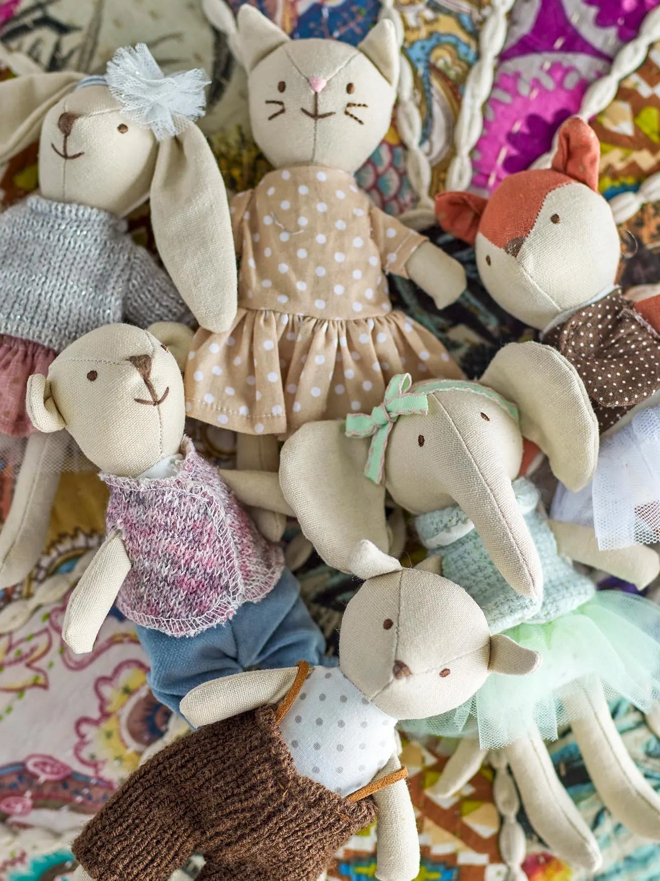 Kuschelige Baumwollpuppe Rose von Bloomingville Mini für Kinder.