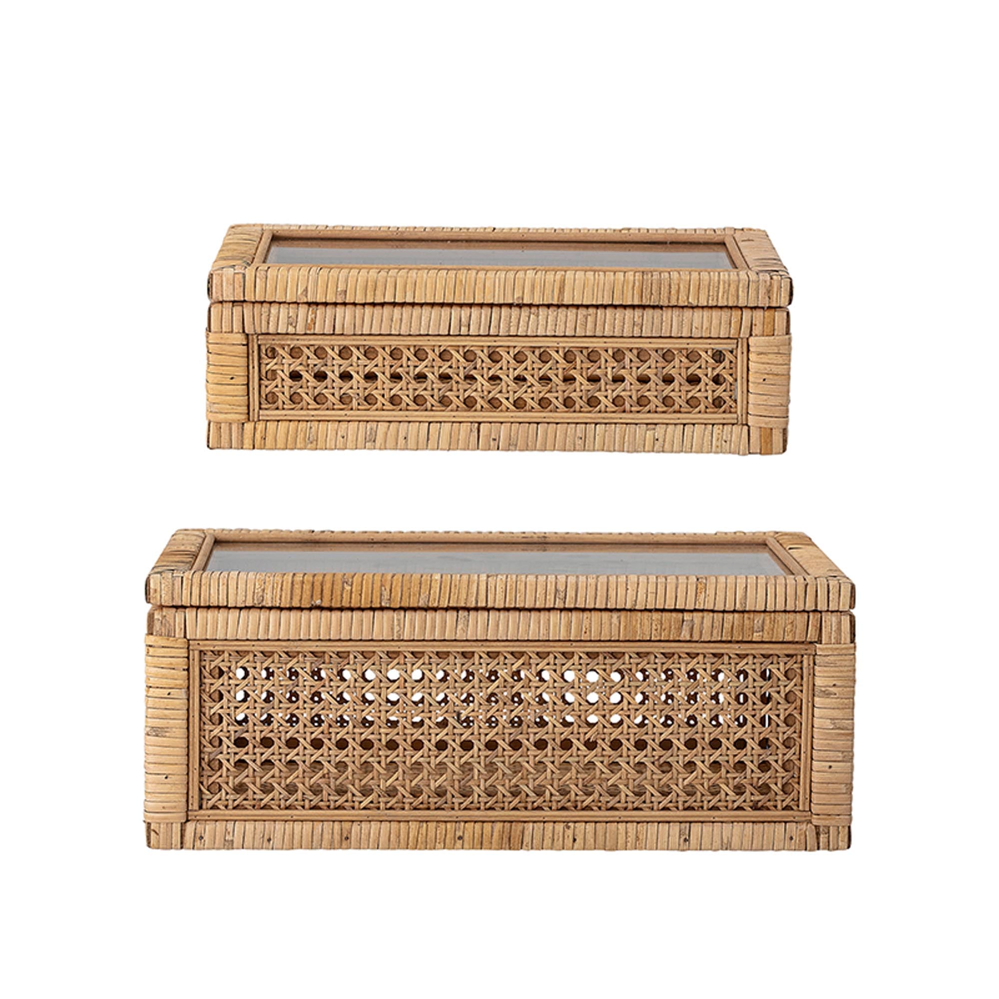 Lally Box w/Lid, Nature, Rattan in Nature präsentiert im Onlineshop von KAQTU Design AG. Aufbewahrungsbox ist von Bloomingville