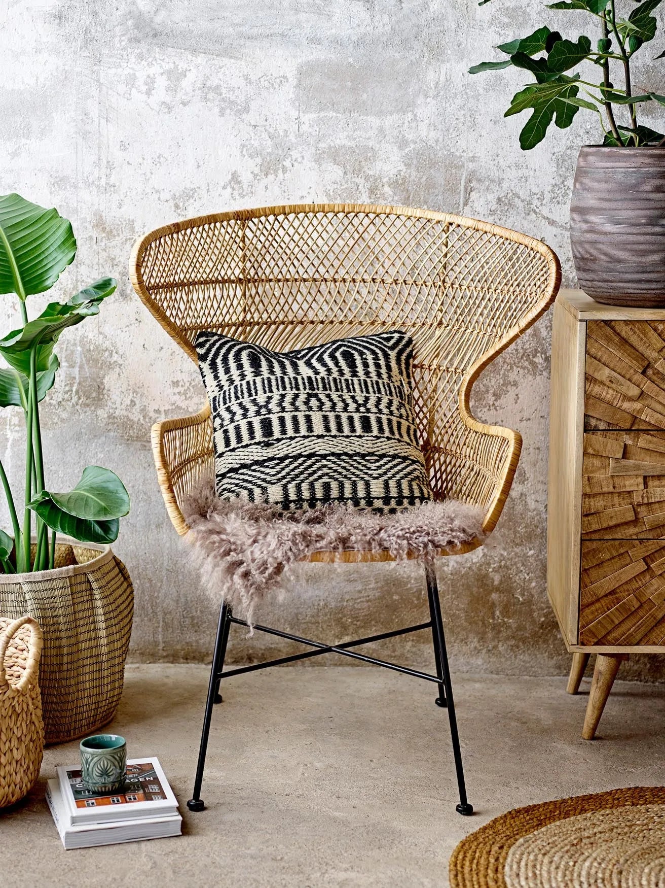 Oudon Loungesessel, Natur, Rattan, Sessel, KAQTU Design