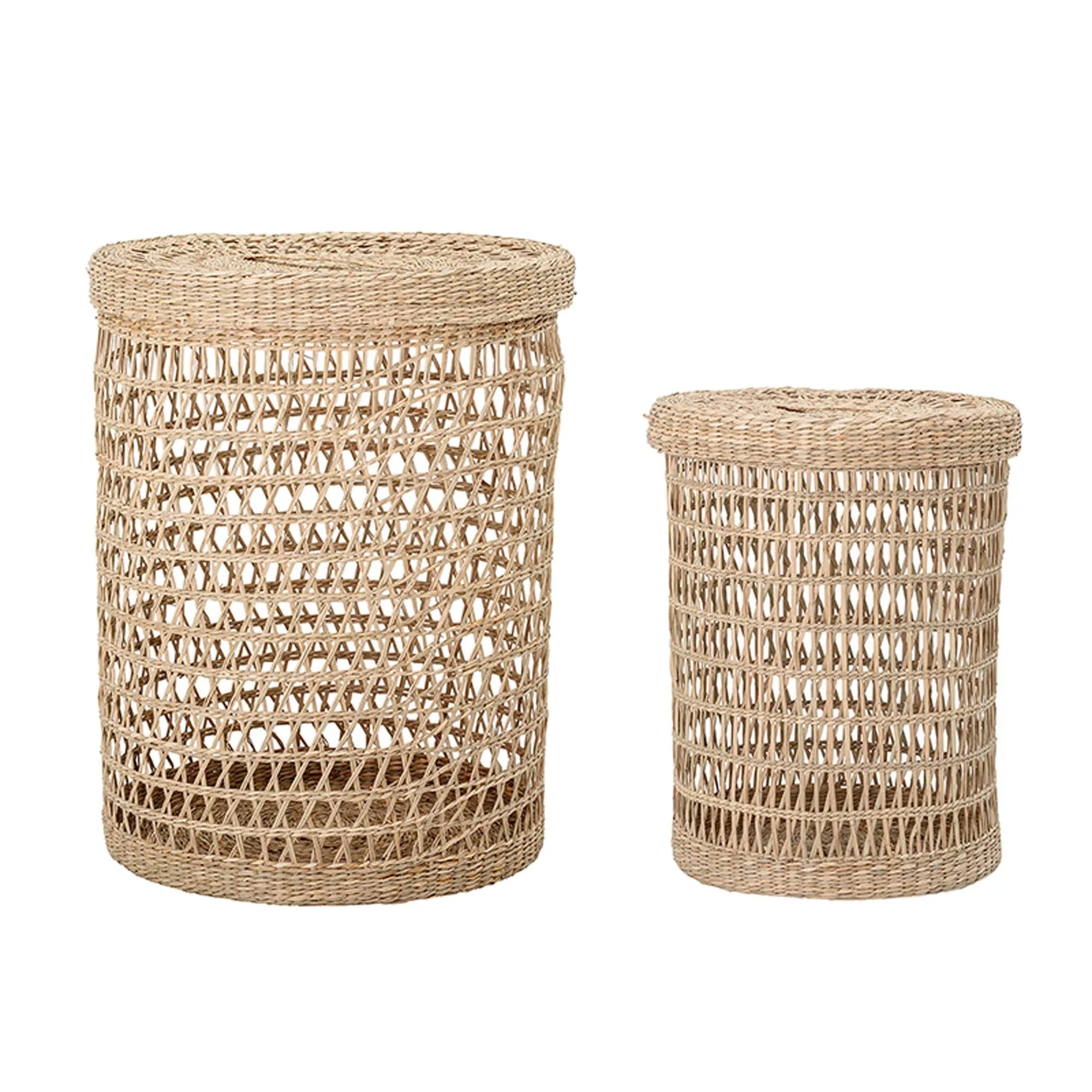 Connie Basket w/Lid, Nature, Seagrass, Aufbewahrungskorb, KAQTU Design