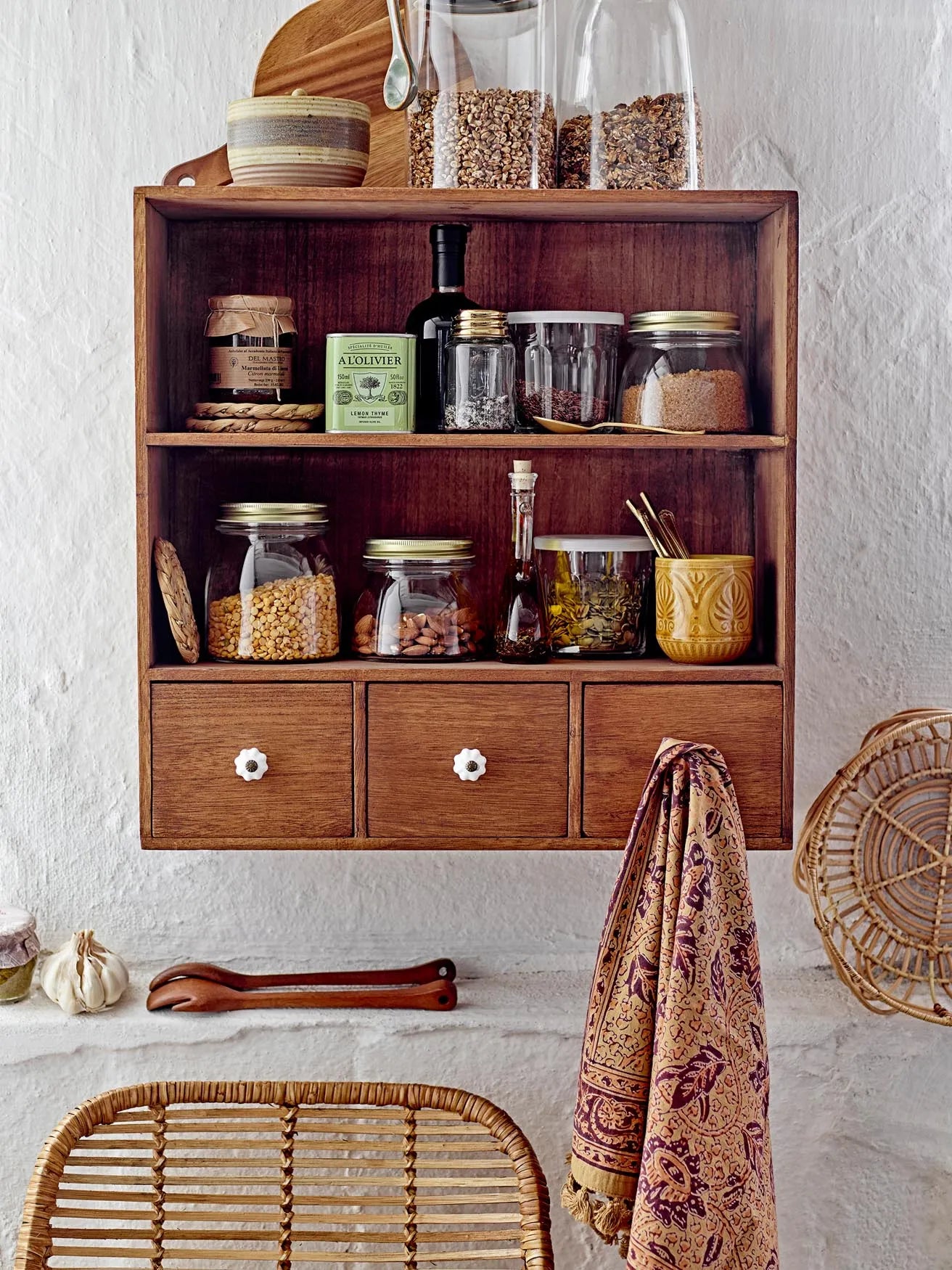 Anton Bread Basket, Nature, Rattan